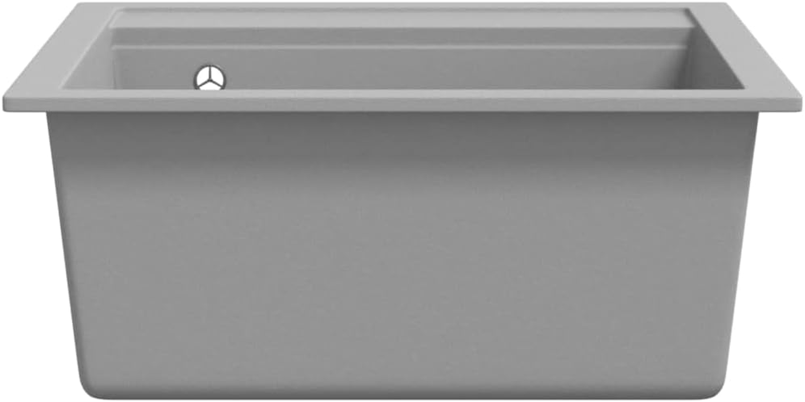 Vidaxl Single Basin Kitchen Sink &ndash; Grey, Granite Material, Heat and Scratch Resistant, Includes Debris Basket Strainer image number 4