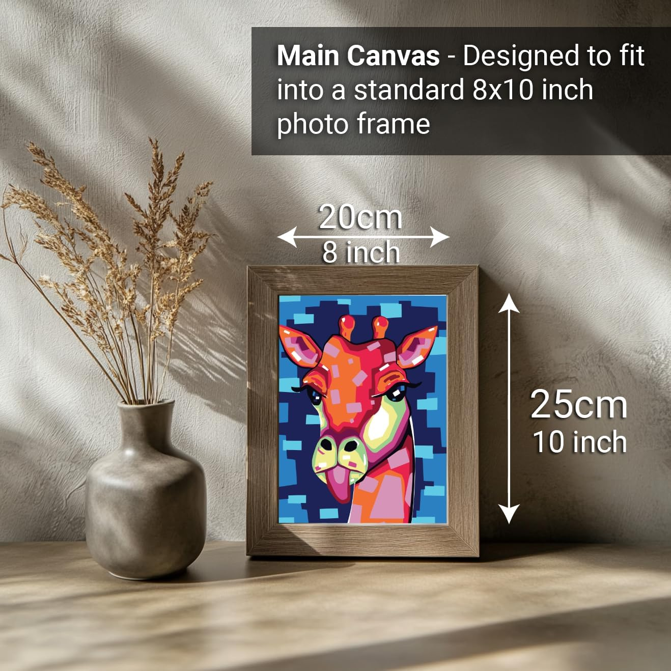 COLORDEMY 2-In-1 Paint by Numbers Kit - Rolled Canvases (20X25Cm & 20X20Cm), 16 Colours, Brushes & Paints Included - Fun for Adults & Kids, Perfect for Parties or Group Painting (Giraffe Design) - Ladybug image number 6