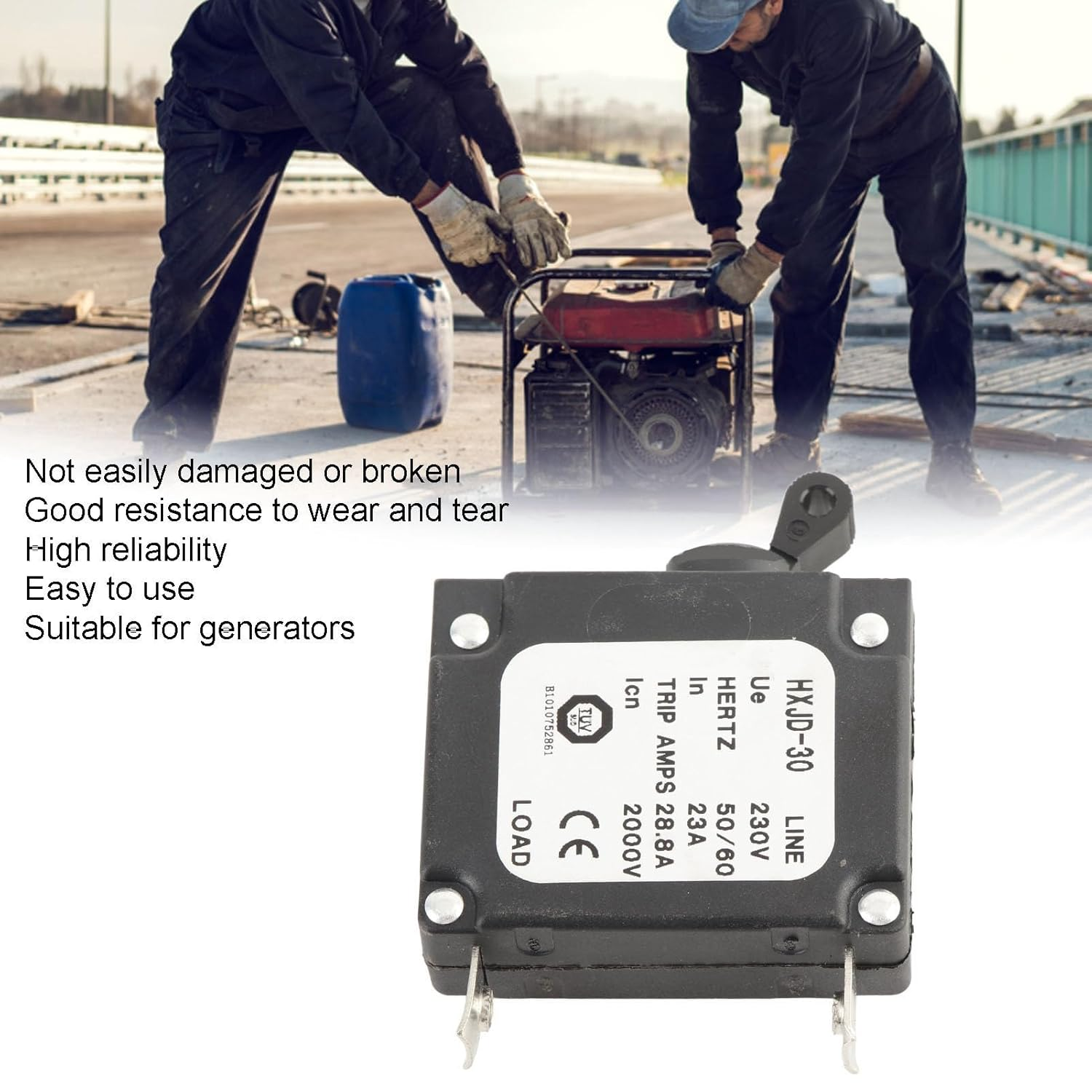 23A Circuit Breaker, Portable Compact Generator Circuit Breaker, Made of Iron, Practical Design, Easy Installation, Reliable Performance image number 3