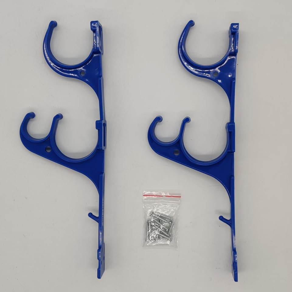 Kisangel 2Pcs Pool Pole Hanger, Plastic Pool Equipment Hook with Screws Cleaning Tools for Swimming Garden Telescopic Poles Fence Holder Supplies image number 5