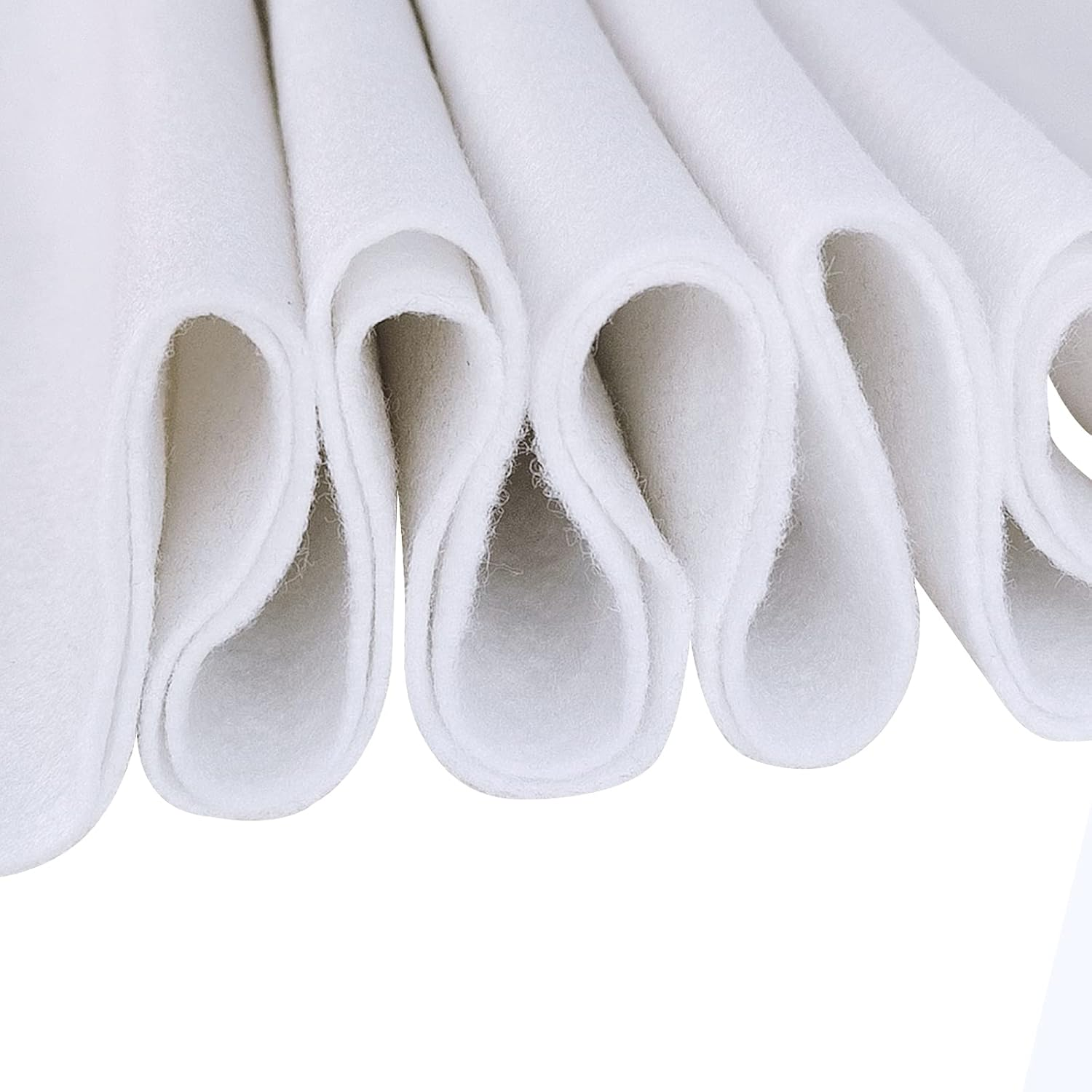 Soft Felt Fabric, 90X90Cm Felt Sheets, 1.4Mm Thick Craft Felt, Felt Fabric by Metre for Art & Craft Project (White)