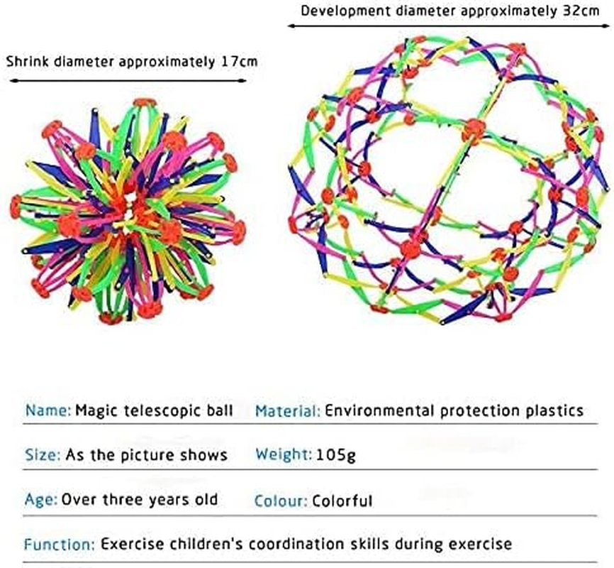 FUHUA Expandable Breathingcolorful Inflatable Ball Expandable Magic Ball , Suitable for Practicing Yoga, Deep Breathing, Toy Ball Relieves Stress and Anxiety Boys and Girls Birthday Toys image number 3