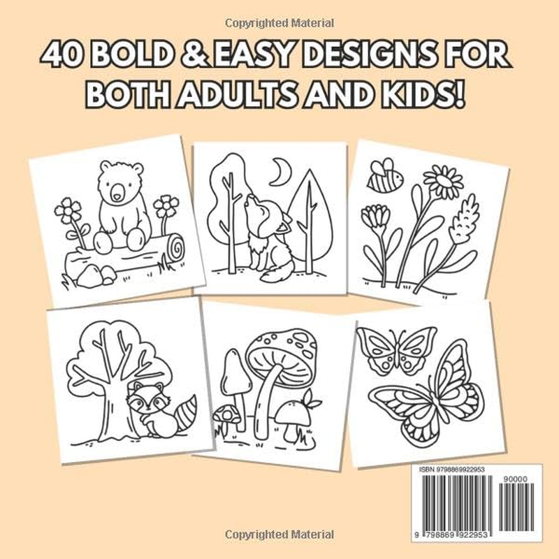Woodland Escape Coloring Book: Bold & Easy Designs for Adults and Kids image number 1