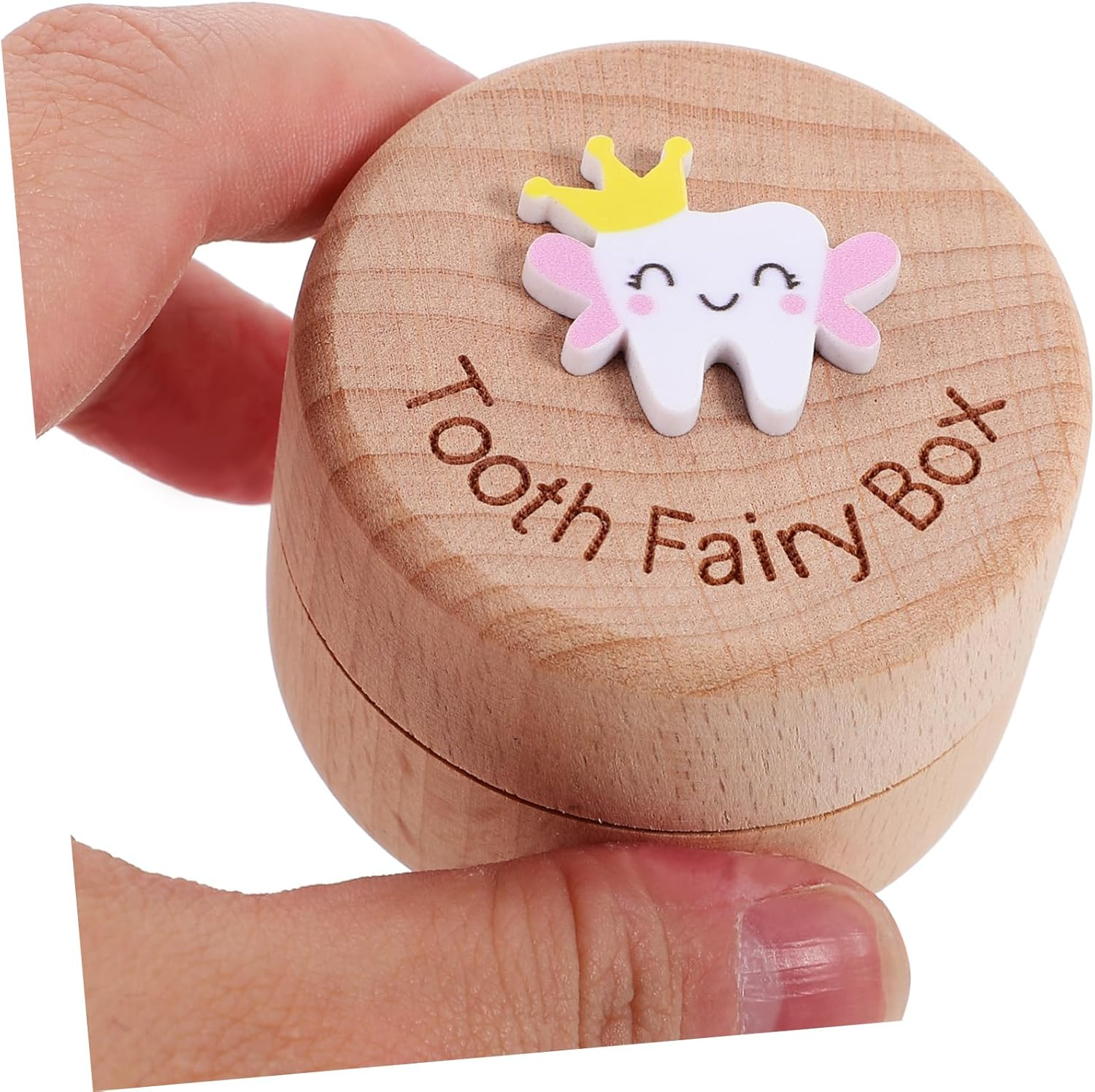 Deciduous Tooth Box Wooden Boys and Girls Teeth Storage Holder Keepsake Collection Organizer at Home