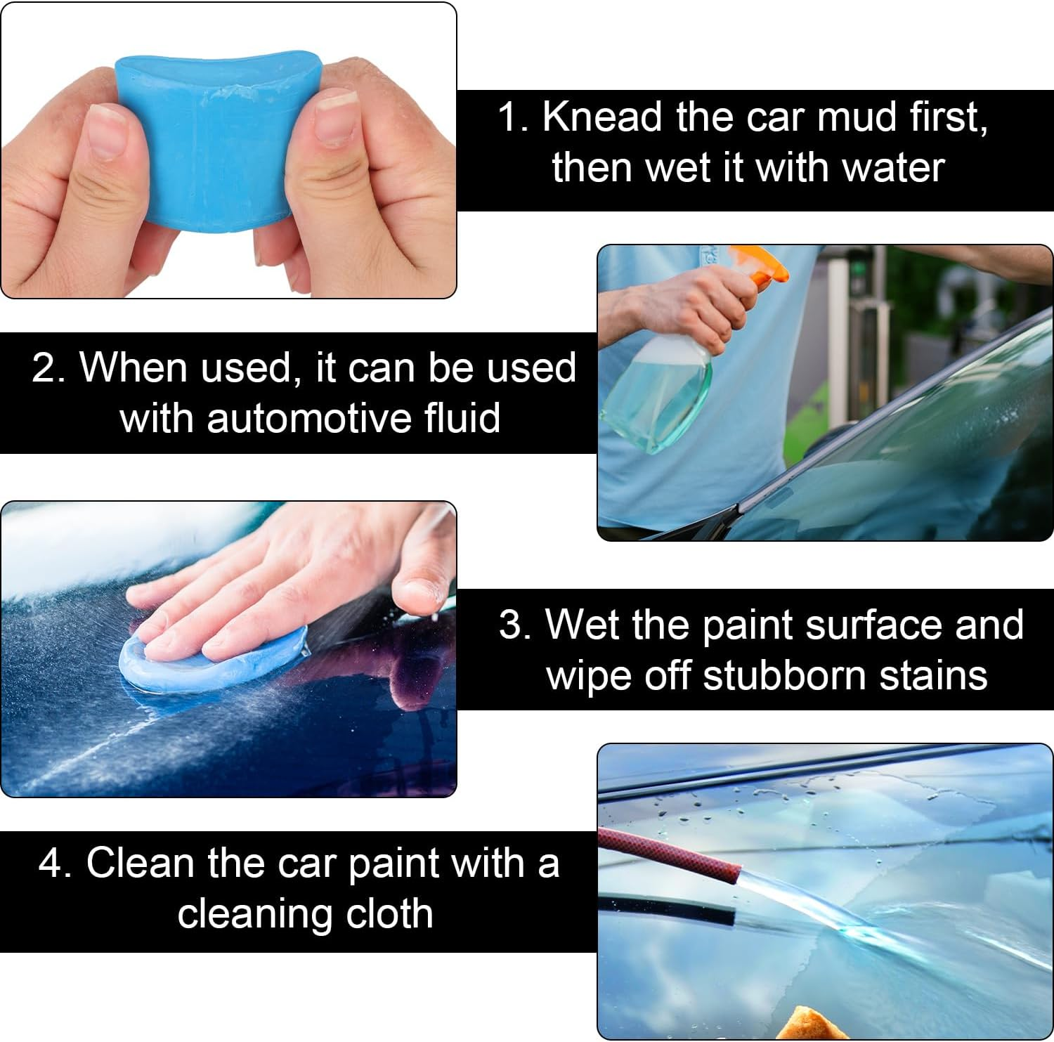 10Pcs Detailing Clay Bar, Blue Vehicle Clay Bar Auto Detailing Clay Magic Clay Bars Kit Auto Wash Bar with Washing and Adsorption Capacity for Glass Cleaning Car Detailing Clean Car Wash image number 4