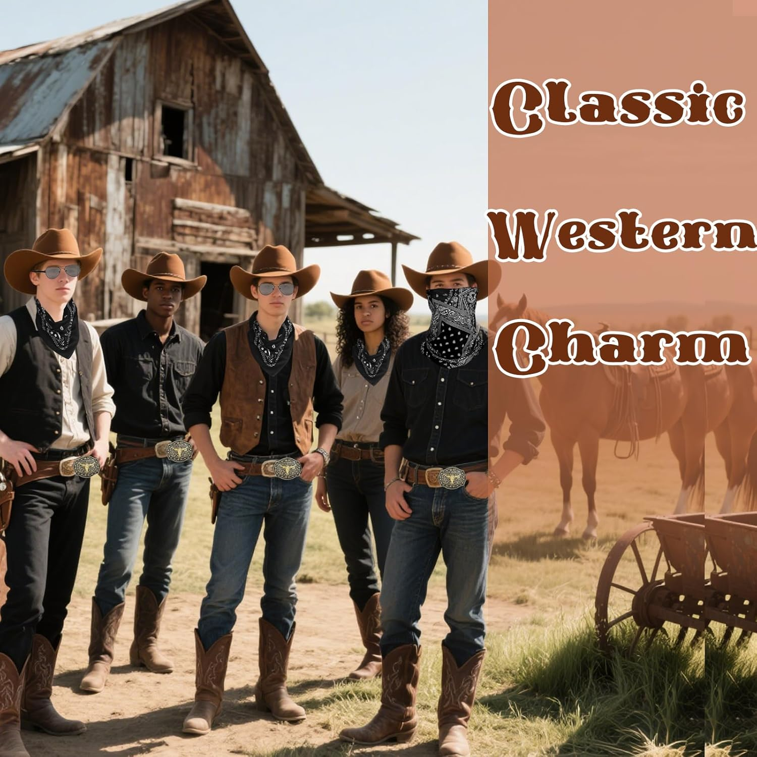 Cowboy Costume Outfit for Men Women image number 6