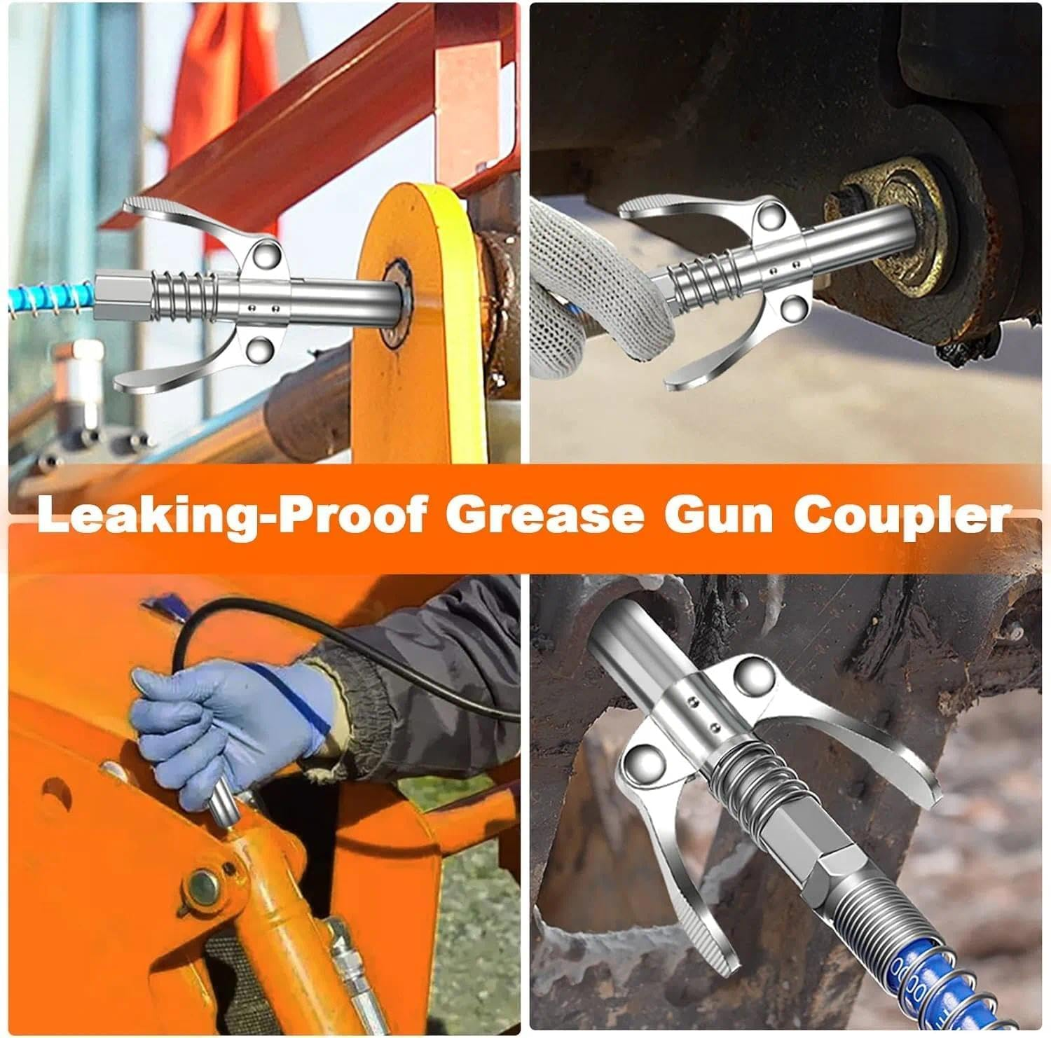 High Pressure Grease Gun Coupler with 12000PSI Pressure, Compatible with 1/8" NPT Grease Guns for Greasing Machinery and Equipment &ndash; Ruibex image number 5