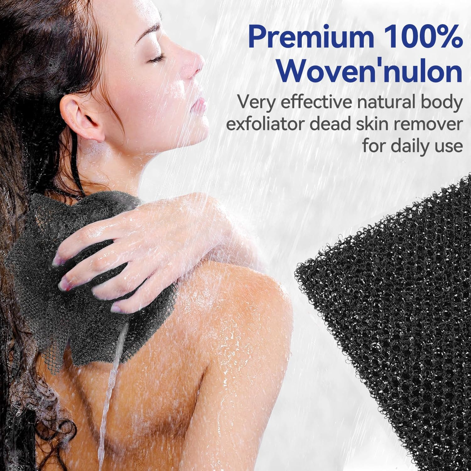 Proxima Direct 5 Pack 80 X 30CM African Net Sponge with 5 Hooks African Wash Net African Exfoliating Net Bath Scrubbing Long Net Rag Shower Body Scrubber for Daily Bathing image number 6