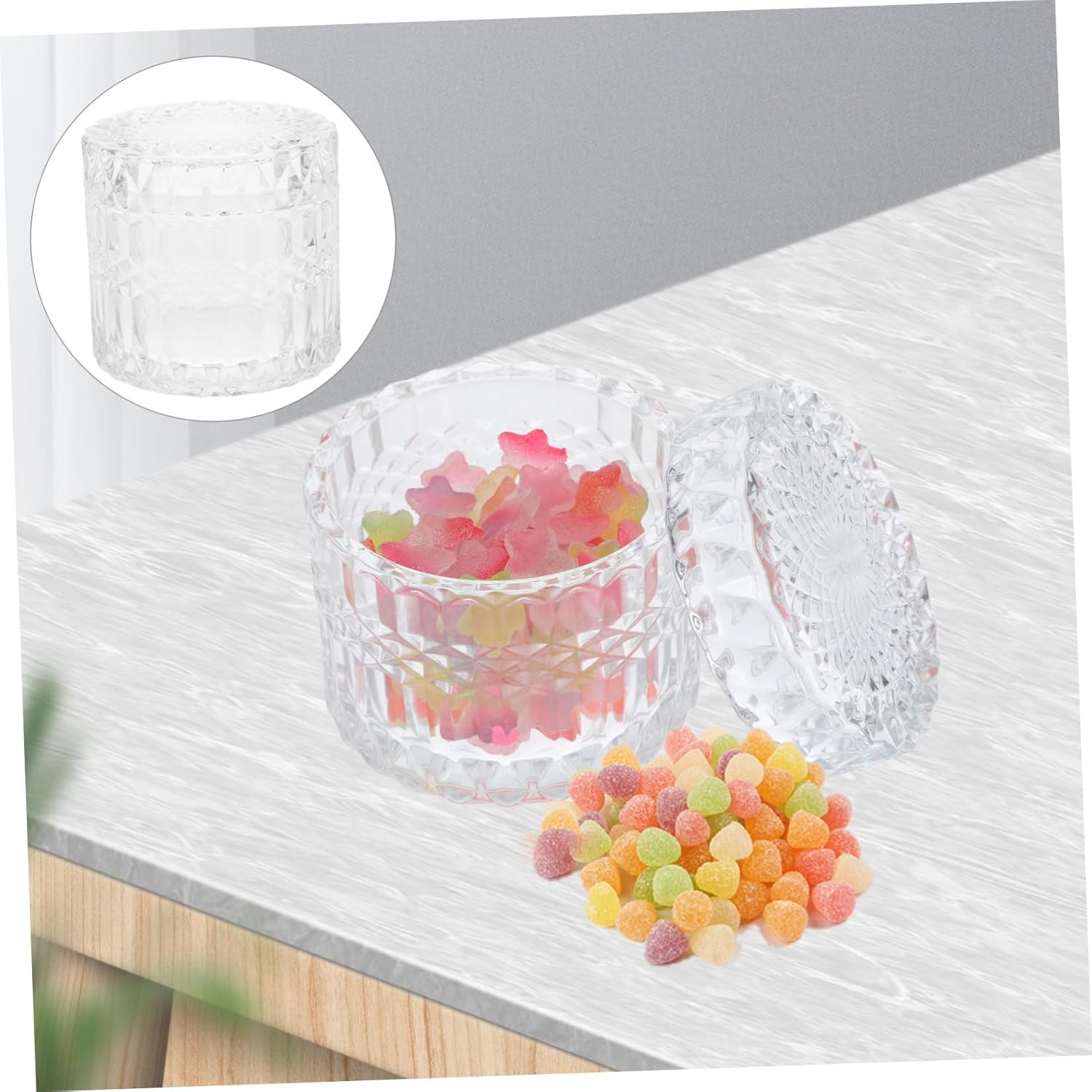 OKUMEYR Glass Storage Jar for Candy Jar and Snack Holder for Home Kitchen Party image number 1