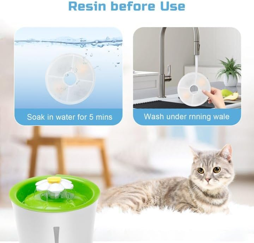 Vindox Cat Fountain Filter, 8 Pack, Compatible with 3L Fountain, Activated Carbon & Ion Exchange Resin, Removes Impurities & Odours, Keeps Pets Healthy image number 2
