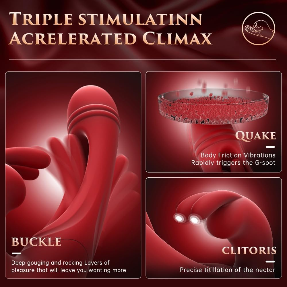 Vibrator Flapping Sex Toys G Spot Adult Toys, Rabbit Vibrators with 12 Flapping & 12 Vibrating Modes Adult Toys, 3 in 1 New Hollow Structure Dildos Vibrator Sex Toys for Women (Red) image number 1