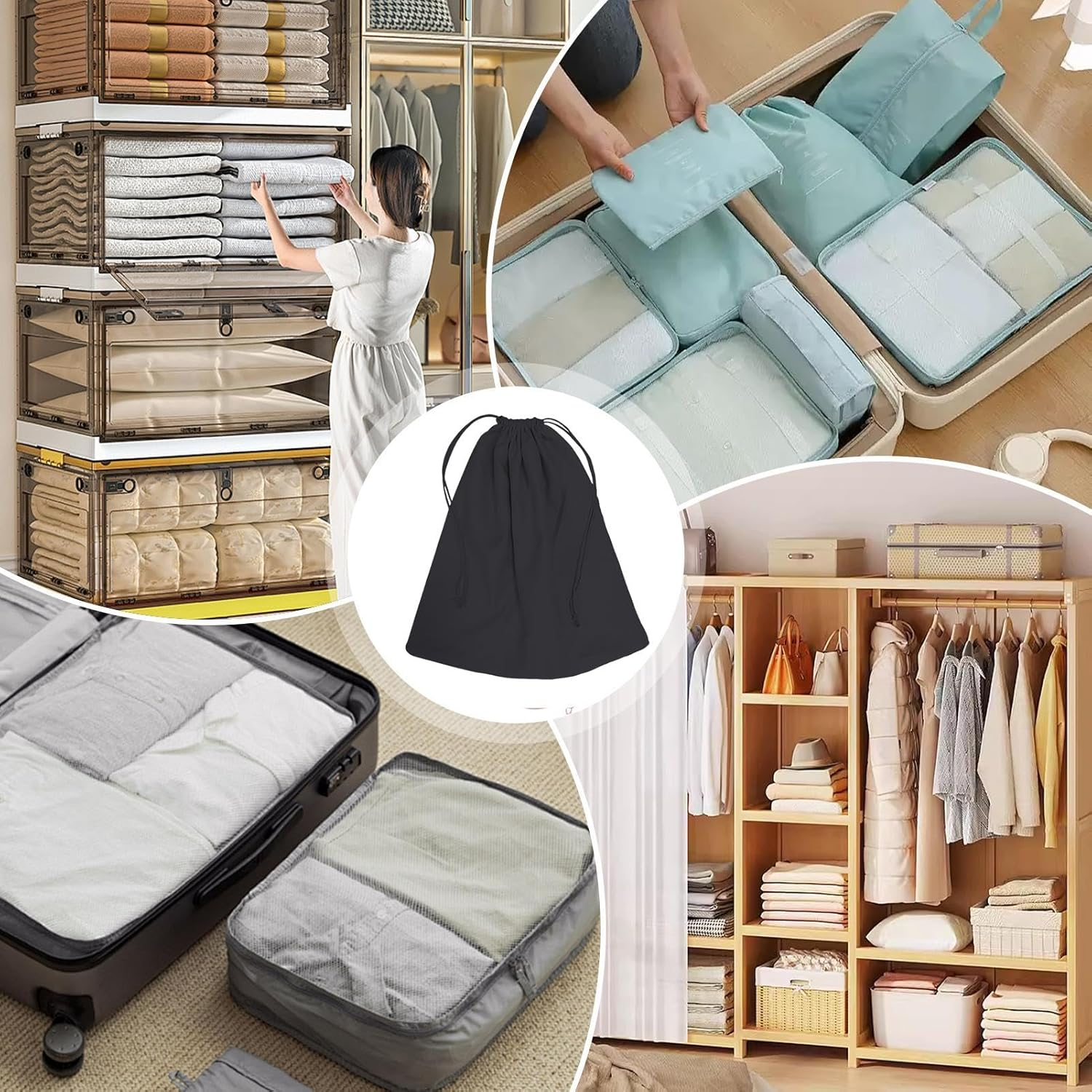 Dust Bags for Purses, Dust Bags for Wallets, Bag Protector Dust Bags with Lamb | Large Bags Bags, Travel Shoe Covers, Fully Closed for Shoes