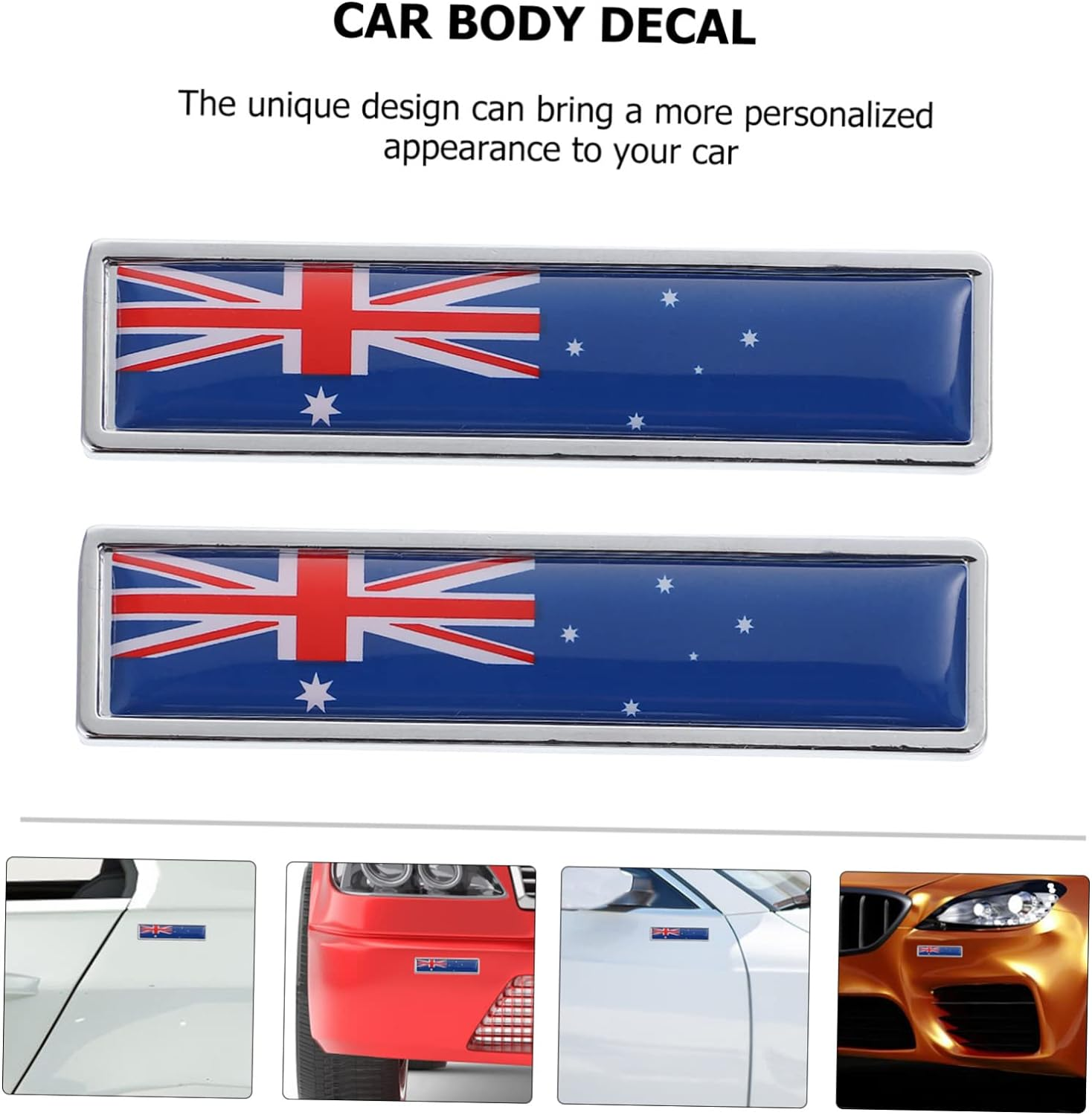 GRIRIW 2Pcs Flag Metal Stickers Car Metal Australia Flag Car Decal Sports Party Decal United Kingdom Truck Stickers Patriotic UK Zinc Alloy Accessories Unique