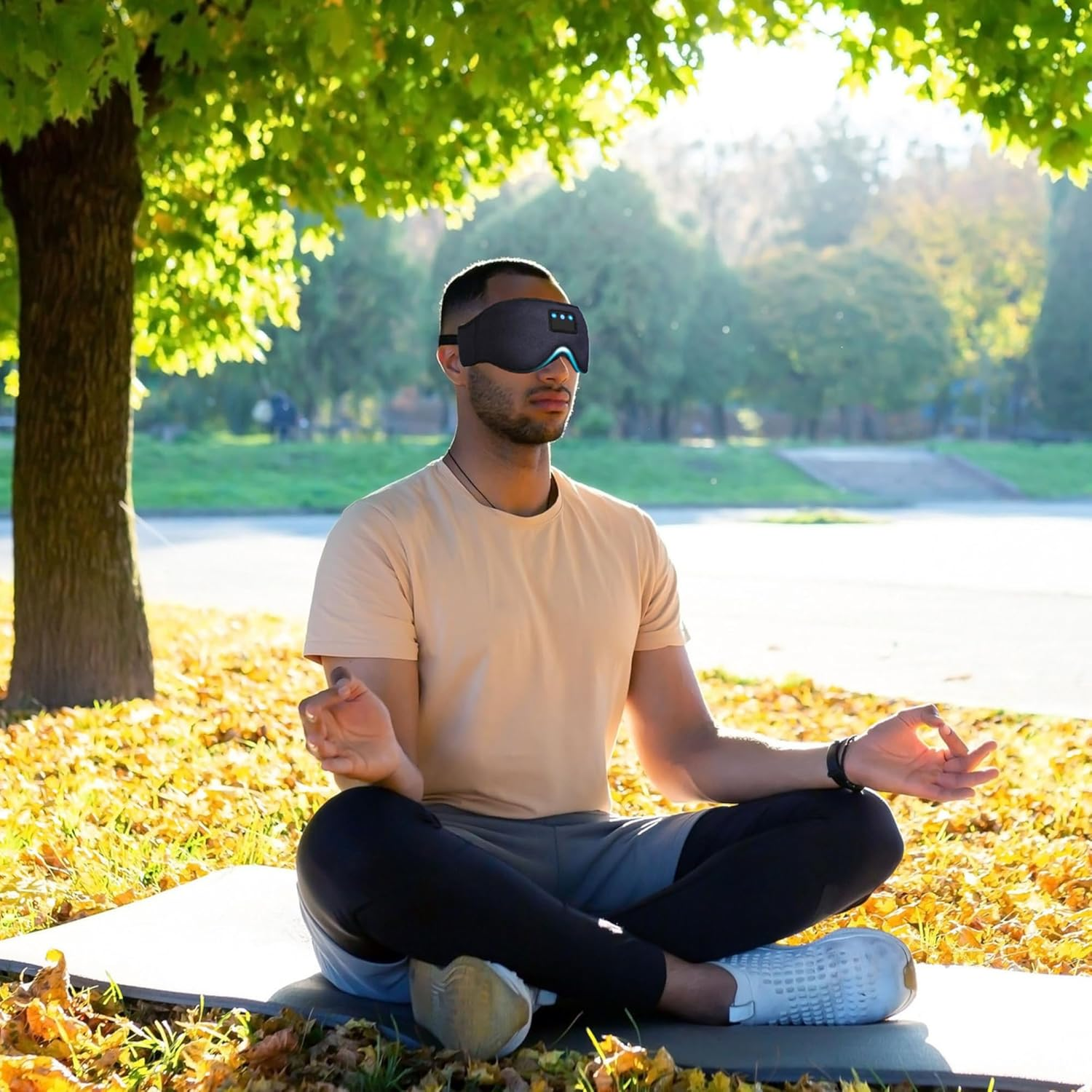 Laser Sleep Mask with Bluetooth 5.3 Headphones &ndash; Black 3D Contoured Eye Mask, Memory Foam Comfort, 10Hr Battery, USB-C Rechargeable, Travel & Sleep Headphones image number 3