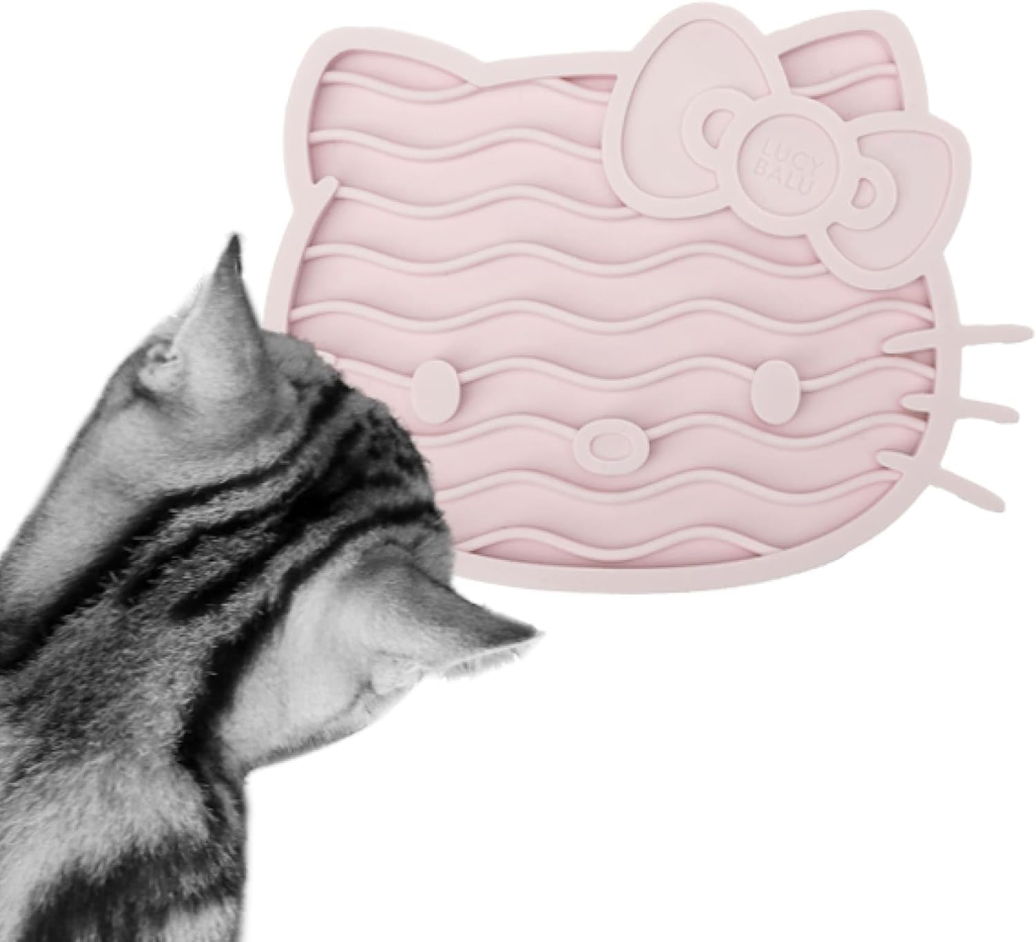 Lucybalu X Hello Kitty ZENCAT Licking Mat for Cats | Cat Lick Mat | Slow Feeder | Lick Mat Made of Food-Grade Silicone | Silicone Mat for Licking | Pink