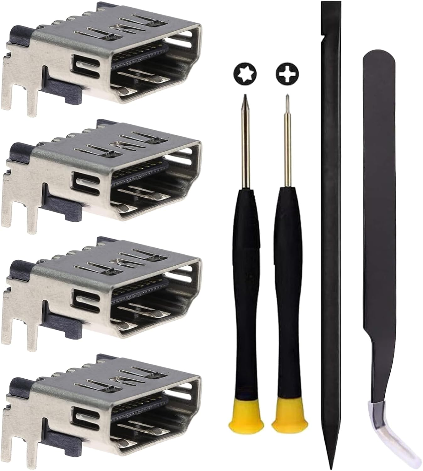 Hzqzaoan 4Pcs HDMI Port Socket Connector Replacement for PS5 - HDMI Jack Interface Connector Replacement for PS5 Console with Tools(Easy Installation & Secure Fit) image number 1