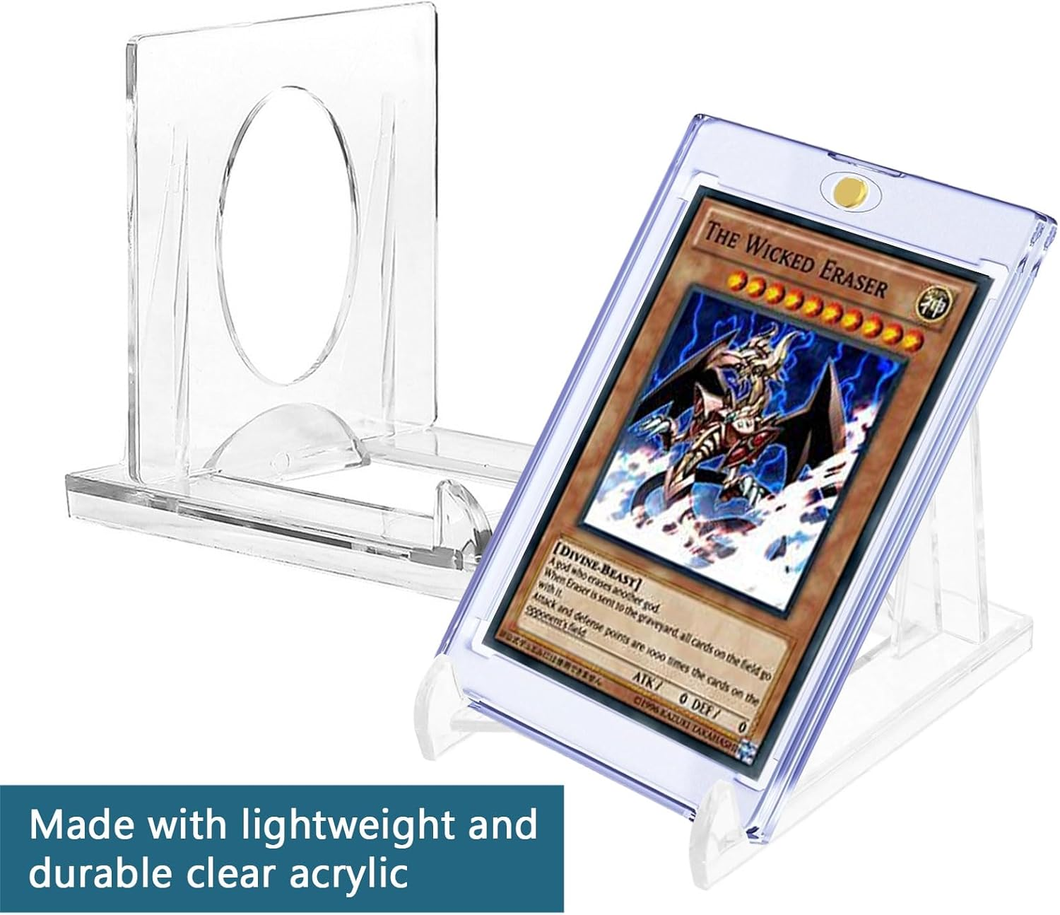 Trading Card Display Stand 25 Pack Card Stands for Sports Cards &ndash; Clear Acrylic Trading Card Stands for Top Loaders, Magnetic Holders, Screwdowns Baseball Sports Card Holder Stand Graded Card Display