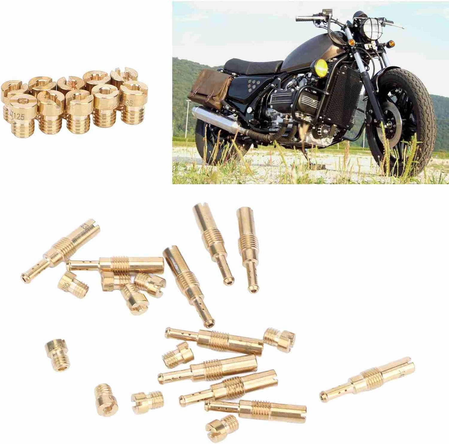 Carburetor Main Jet Kit, Metal 10 Pcs Slow Pilot Jets and 10Pcs Carburetor Main Jets Set, Replacement for Keihin PWK CVK Type PE Carburetor, OKO CVK Main Jet, Slow Pilot Jet image number 5