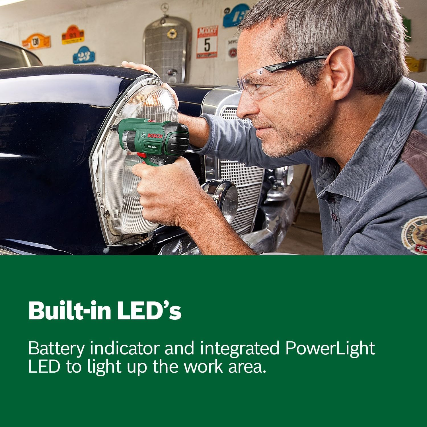 Bosch Home & Garden 3.6V Cordless Electric Screwdriver Gun with 12 Screwdriver Bits & Case (PSR Select). Made in Europe image number 4