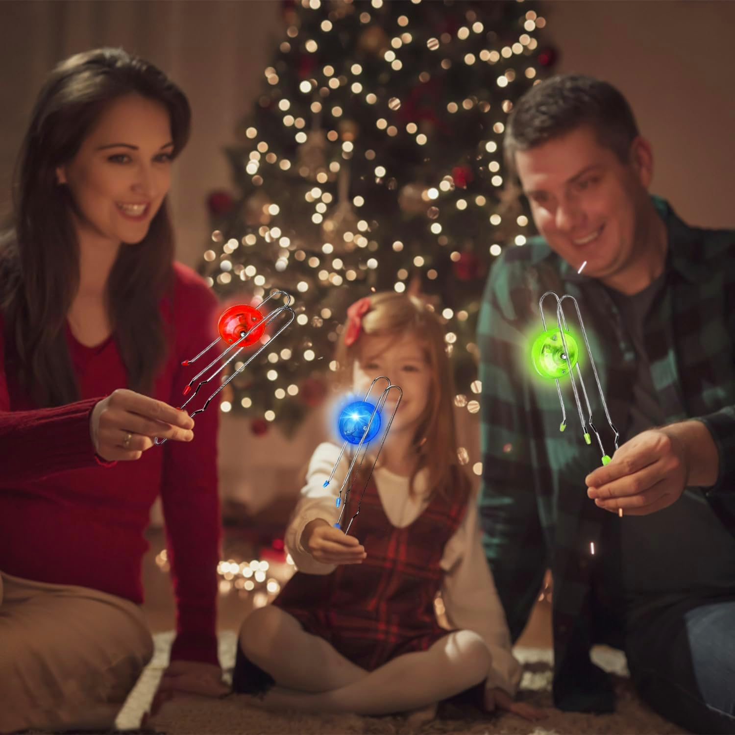 Jishi Retro Magic Rail Twirler Light up Gyro Wheel Magnetic Toy - Pack of 3, Straight Rail Style image number 4