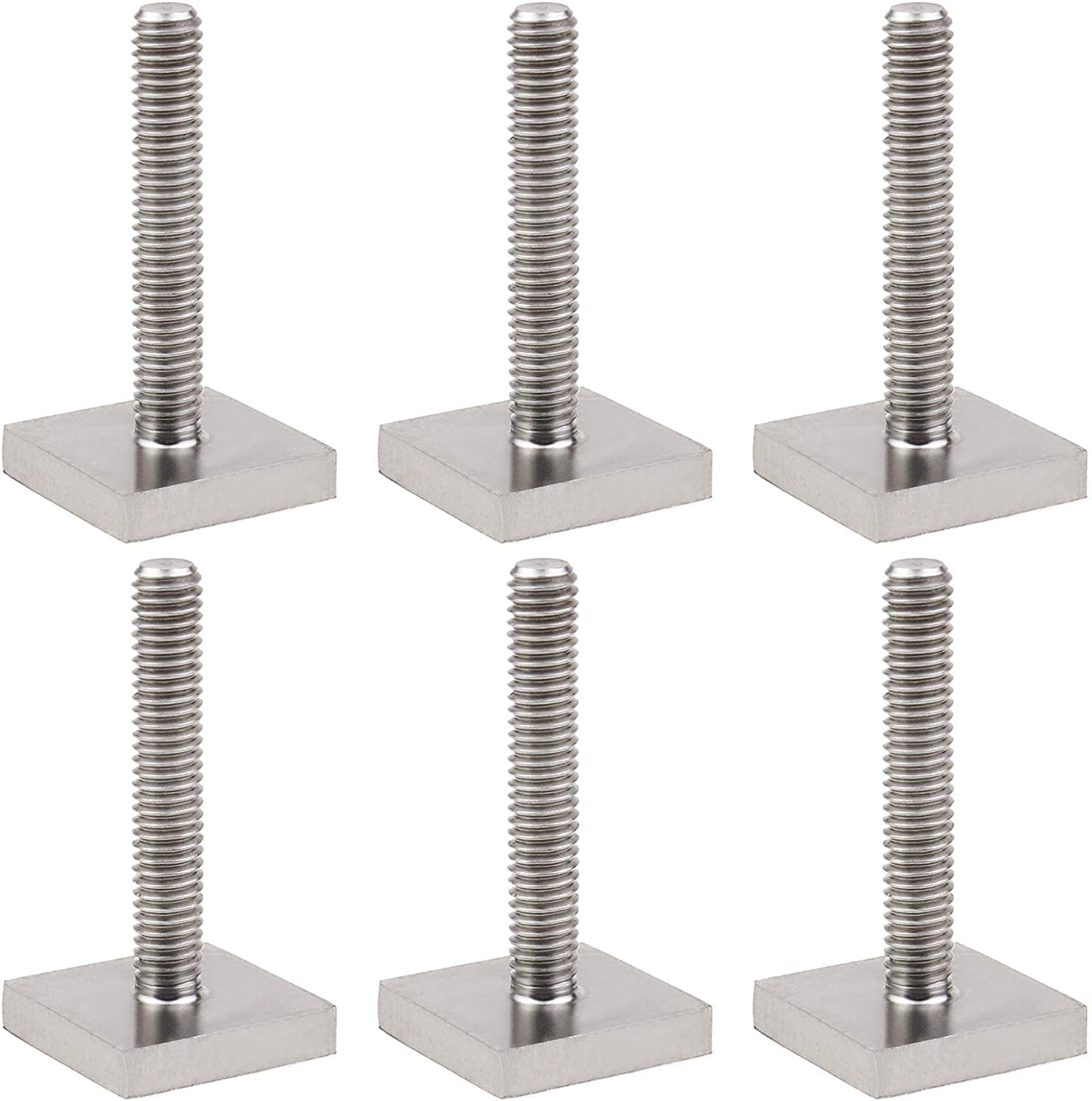 Emagtech 6PCS T-Track Adapter M6 X 35 Mm T-Slot Bolts Stainless Steel 20X20Mm Square Head Bolts Car Roof Bar Accessories for Car Roof Rack Roof Box Rail Carrier image number 3