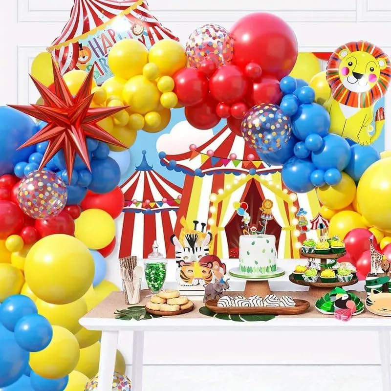 Circus Themed Balloon Wreath Explosion Star Performance Stage Balloon Chain Set, Birthday Party Decoration（110 PCS） image number 2