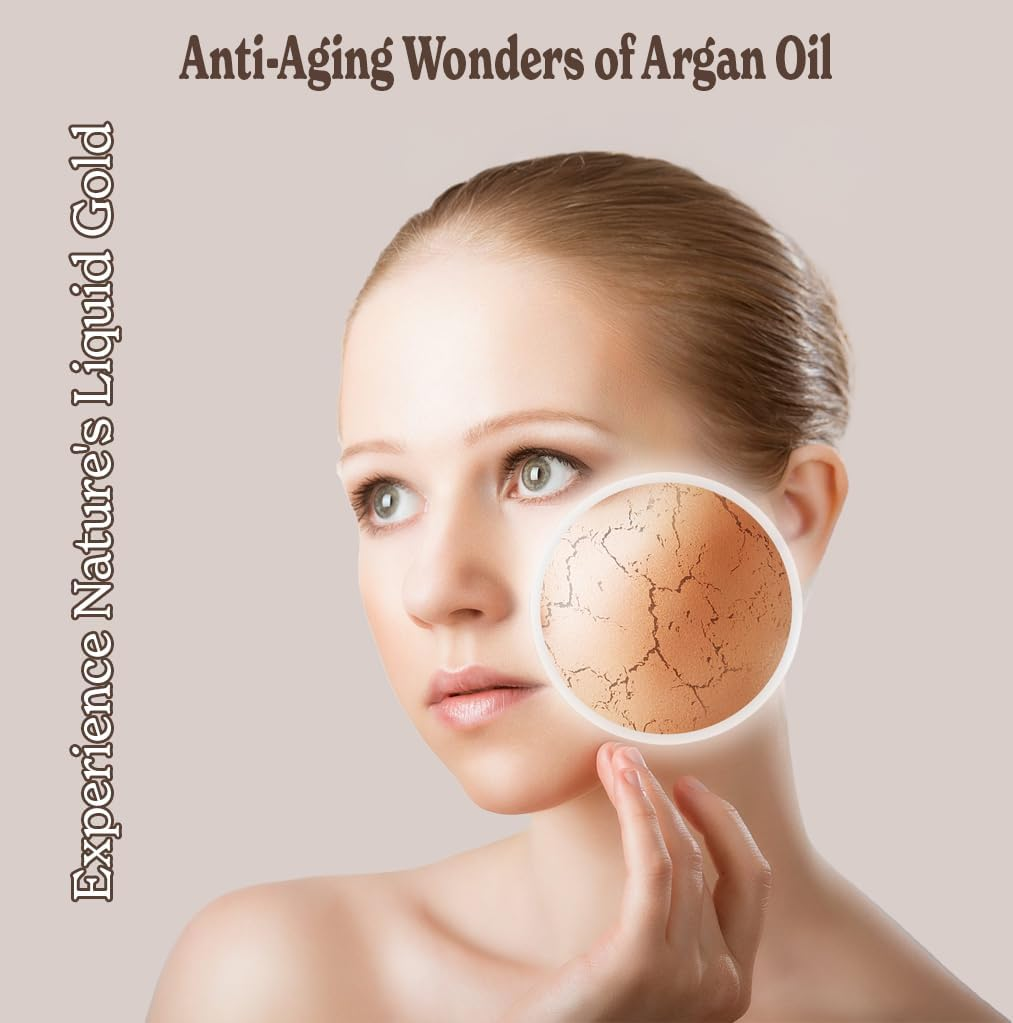 8Oz Moroccan Argan Oil, 100% Pure and Natural, Cold-Pressed, Organic - Works Magic on Your Skin and Hair - Includes Pump & Flip Cap image number 3