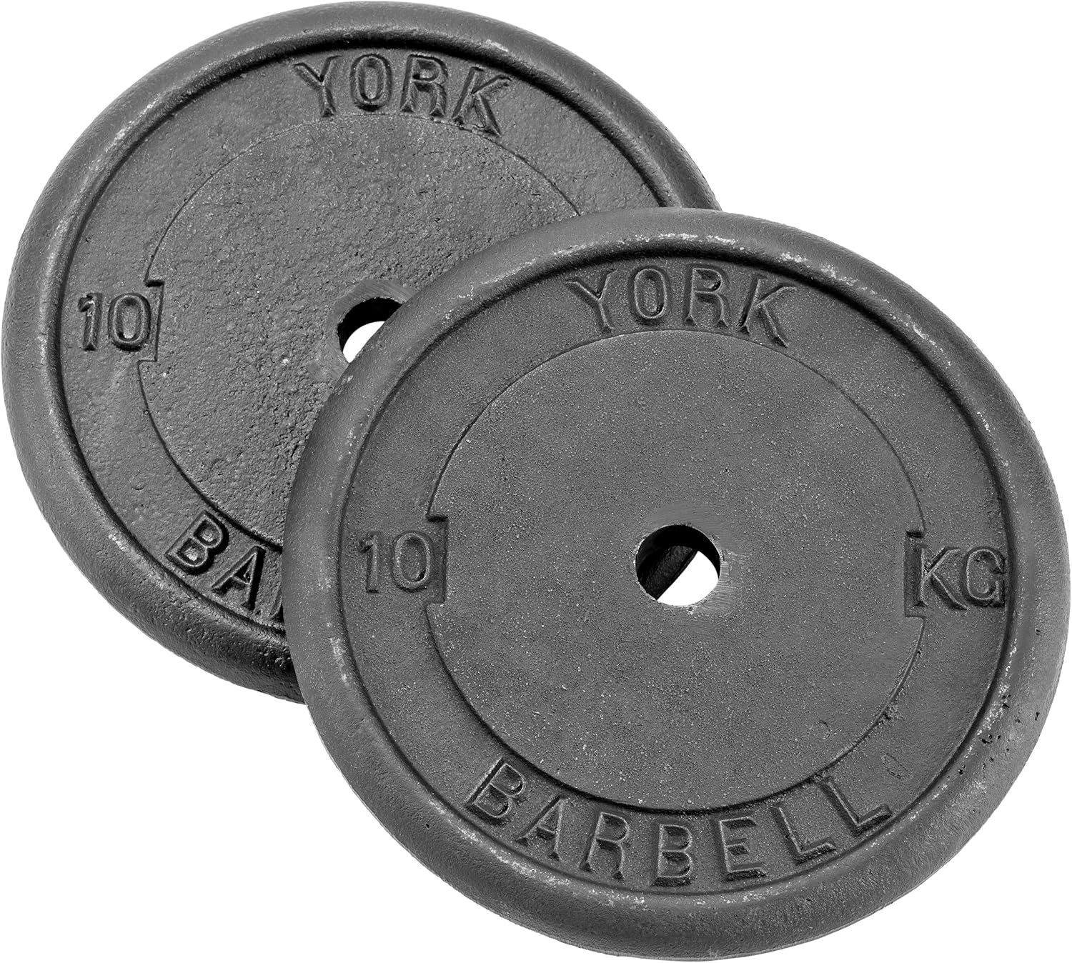 York Fitness Cast Iron Plates Weight Plates - Adjustable Dumbbell Weights Set Perfect for Bodybuilding Weight Lifting Home Gym Exercise Equipment - 2X10Kg image number 2