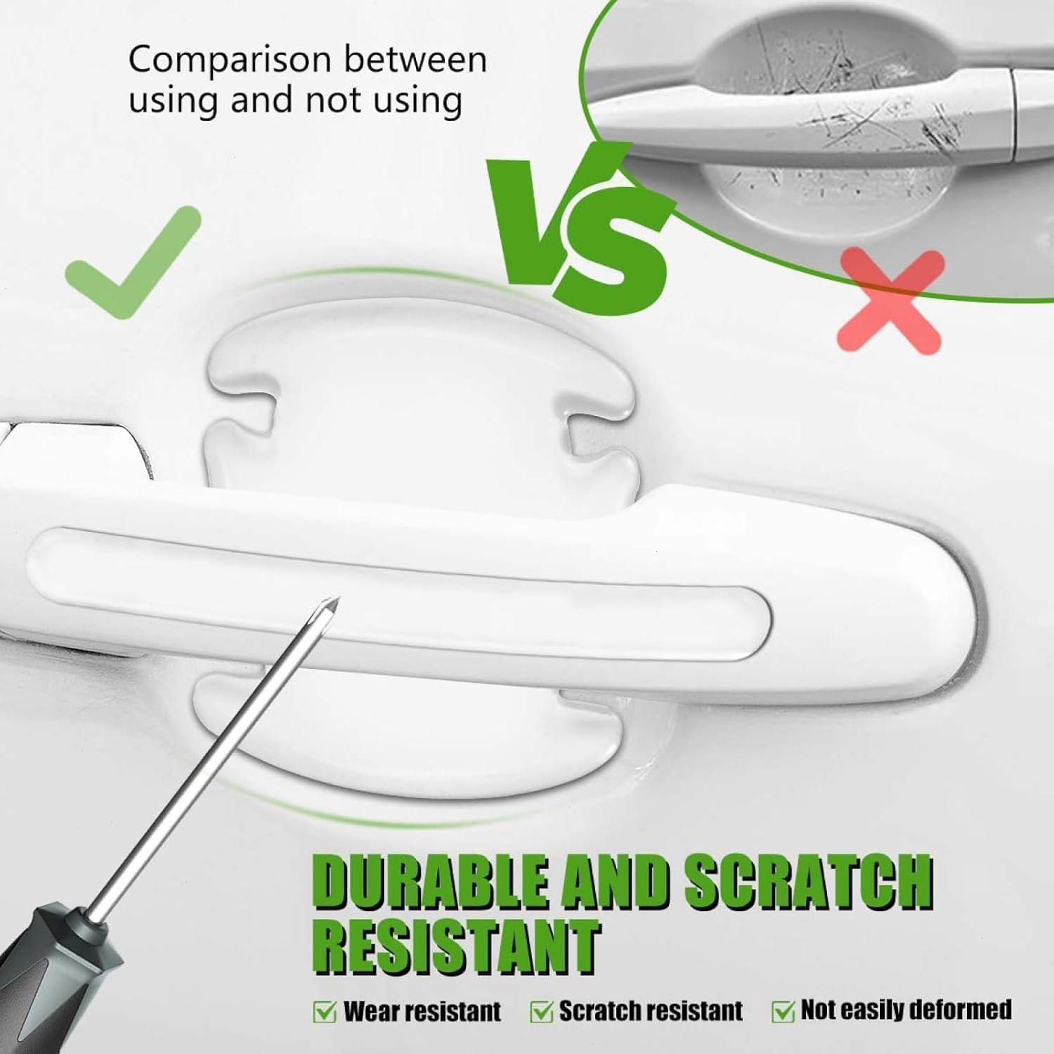 Car Door Handle Protectors Set of 8, Car Door Protector Invisible Paint Protection Film, Universal Anti-Scratch Guard Stickers Fit Most Cars image number 3