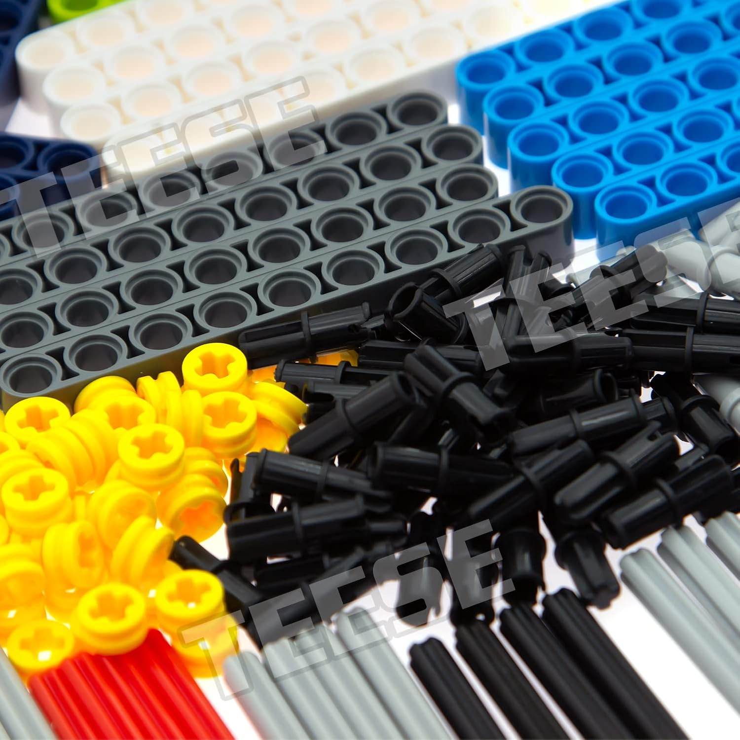 TEESE 430Pcs Technic-Beam-Frame-Axles-Pins Compatible with Technic-Parts,For Stem-Moc-Technic-Project Bulk-Blocks(Random Color)