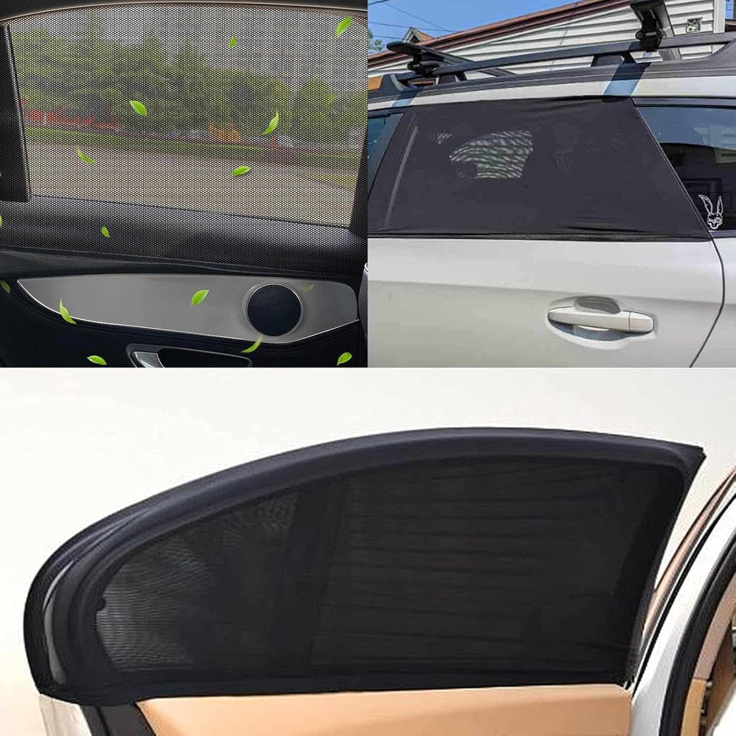 4 Pack Car Window Shade 丨General Motors Car Window Sunshades,Breathable Mesh Baby Sunshades, Can Crotect Children from Direct Sunlight and Ultraviolet Rays. image number 3