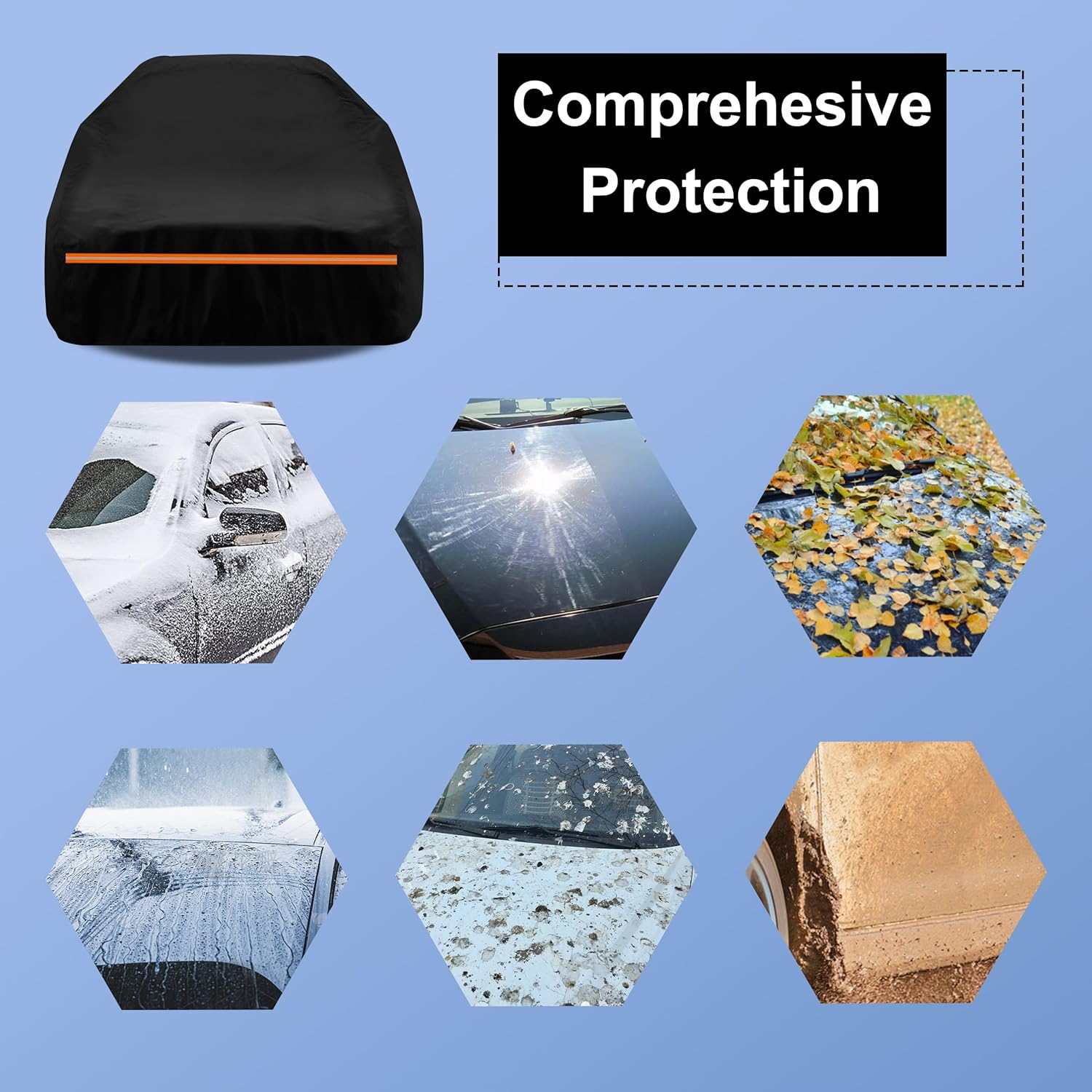 Amooca Car Covers Custom Fit for Mazda MX-5 Miata (1989-2024) Waterproof Sun-Proof All Weather for Automobiles Snow Cover with Door Zipper Cotton Lining