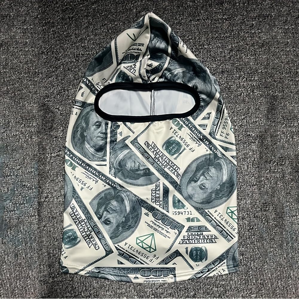 MP2 MINGPIN Balaclava Benjamins Face Mask UV Protection for Men Women Sun Hood Tactical Lightweight Ski Motorcycle Running Riding Black image number 5