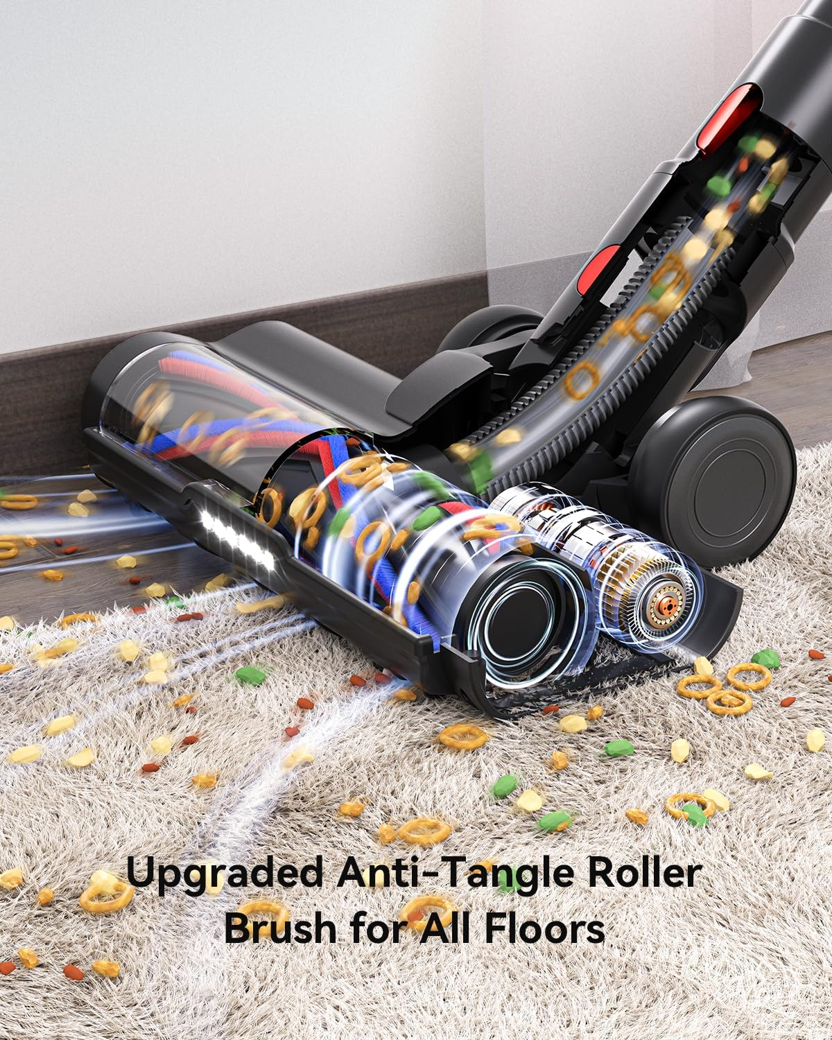 Cordless Vacuum Cleaner, Upgraded 50KPA 600W 70Mins Stick Vacuum with Hurricane Mode, Self-Standing, Touch Screen, 1.8L Dust Cup, Anti-Tangle Wireless Vacumm, Vacuum Cleaners for Home/Pet Hair/Carpets image number 1