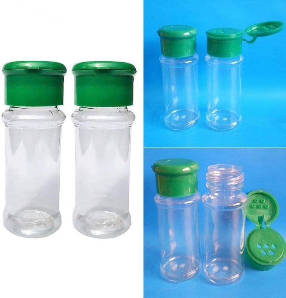 Set of 2 Transparent Salt Shakers, Pepper Shakers, Plastic, Salt and Pepper Shaker Set, Dressing and Spice Dispenser, Storage and Organisation image number 1