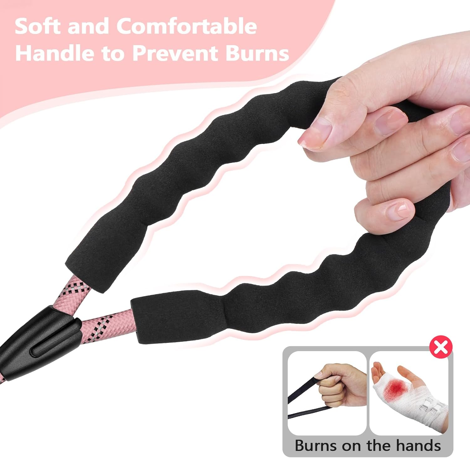 Double Dog Leash for 2 Dogs, Heavy Duty Dual Dog Lead, No Tangle Walking Leash with Shock Absorbing Bungee for Two Dogs, Durable Nylon Dog Lead for Medium/Large Breeds (Pink) - Pink image number 3