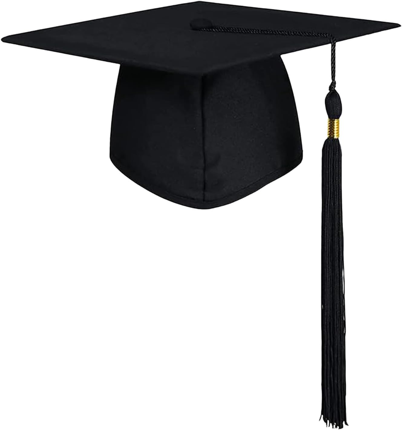 HDBHBH 1 Pcs Graduation Cap with Tassel - Unisex Grad Hat for Adults High School and Bachelor | Graduation Accessories for Photo Props Black image number 1