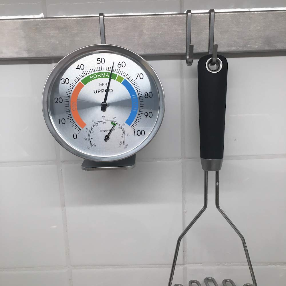 5" Indoor Outdoor Hygrometer/Thermometer, Humidity Gauge Indicator Temperature Humidity Monitor, Analog Hygrometer Humidor (English Version) image number 6