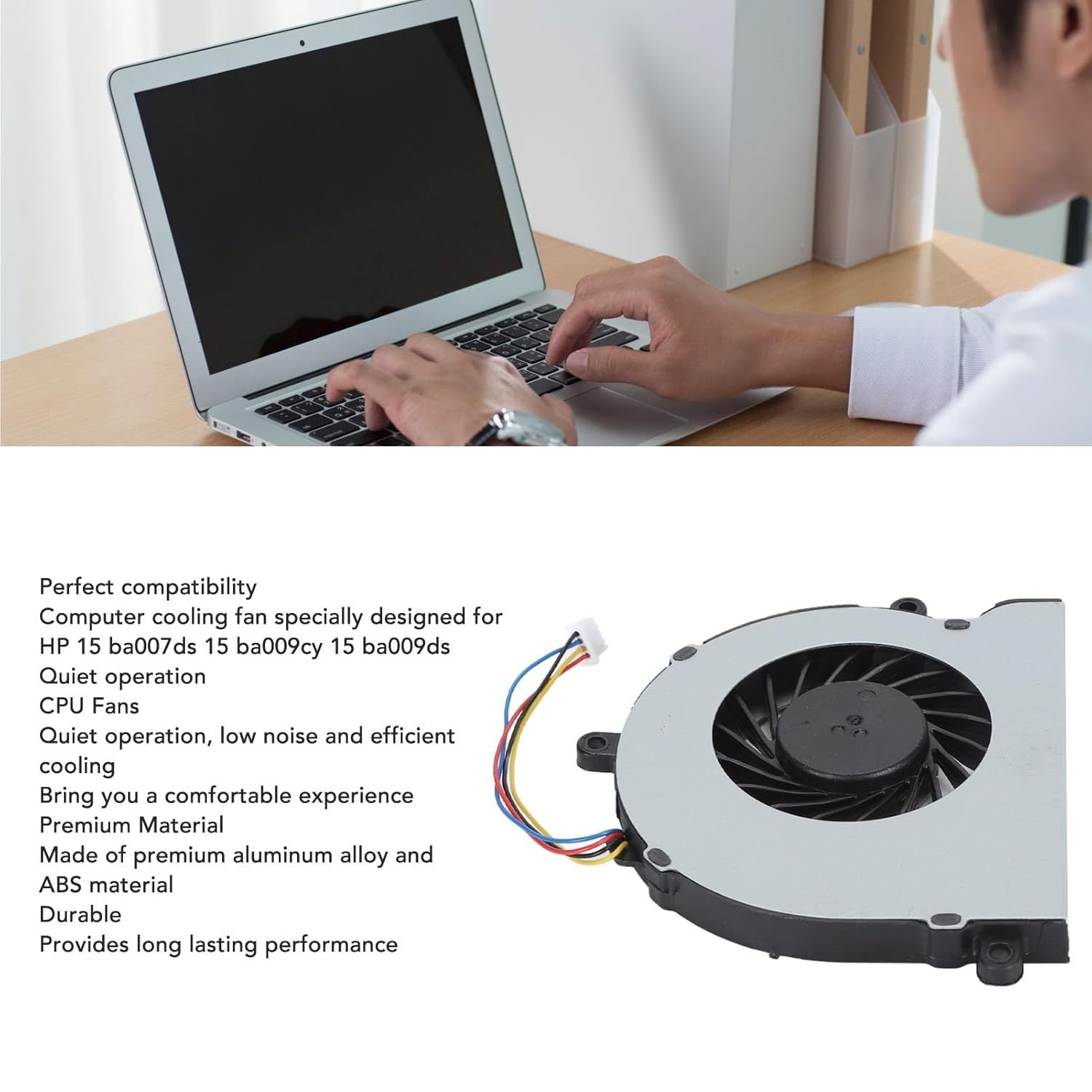 Computer Cooling Fan, CPU Cooling Fan Replacement, Cooling Fan for 15 Ba007Ds 15 Ba009Cy 15 Ba009Ds 15 Ba09Dx 15 Ba007Cl 15 Ba007Cy 15 Ba010Ds 15 Ba008Ca image number 3