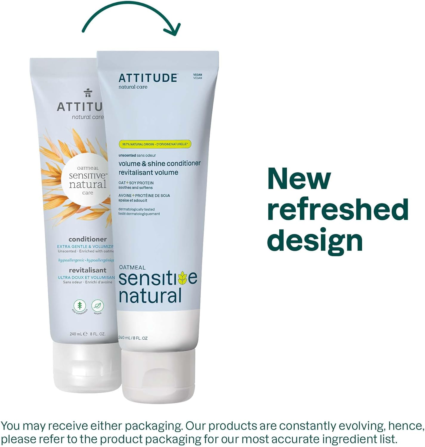 (Fragrance-Free, 8.1 Fluid Ounce) - ATTITUDE Sensitive Skin, Hypoallergenic Conditioner, Fragrance-Free, 8.1 Fluid Ounce image number 2