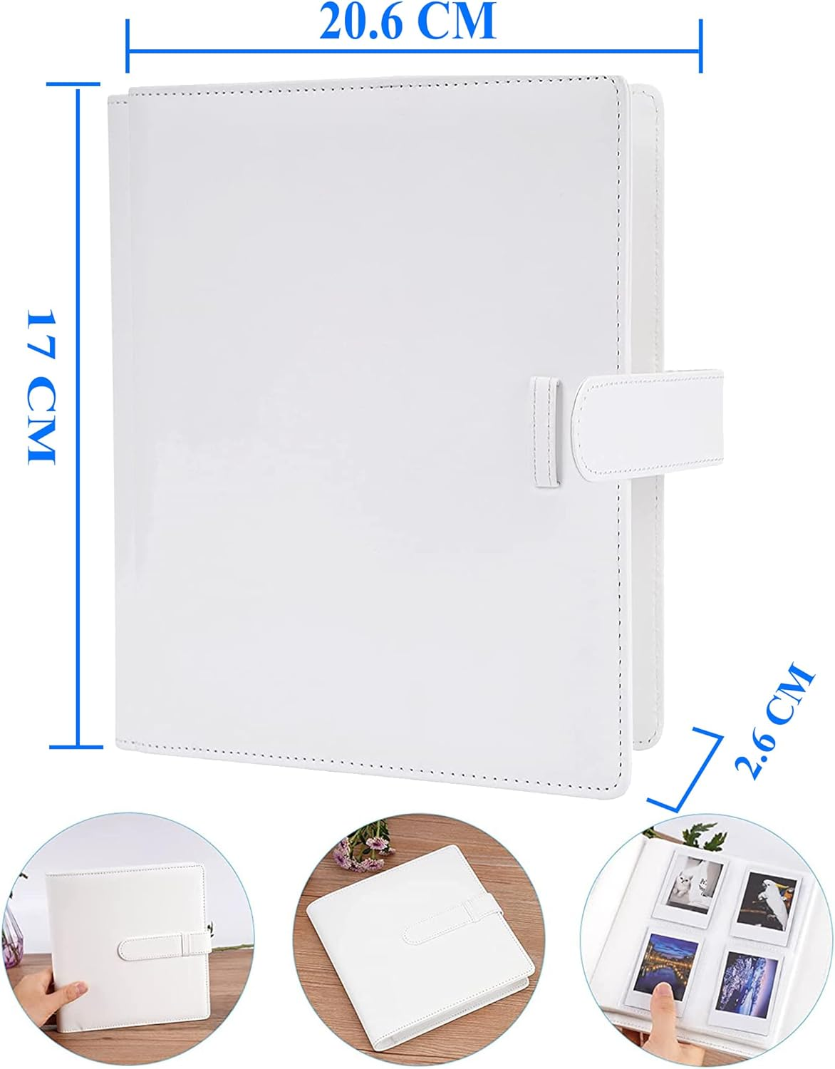 256 Pockets Mini Instant Photo Album, Picture Case for Fujifilm Instax Film 7 8 9 11, PU Leather Photo Wallet Album, Photo Album with 3 Inch Card Binder, Family Albums for Christmas, Wedding (Purple) - Purple image number 5