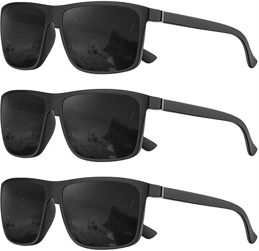3-Pack Men'S Polarized Sunglasses UV400 Protection - Stylish, Durable, and Comfortable Shades for Driving Boating Hiking Riding