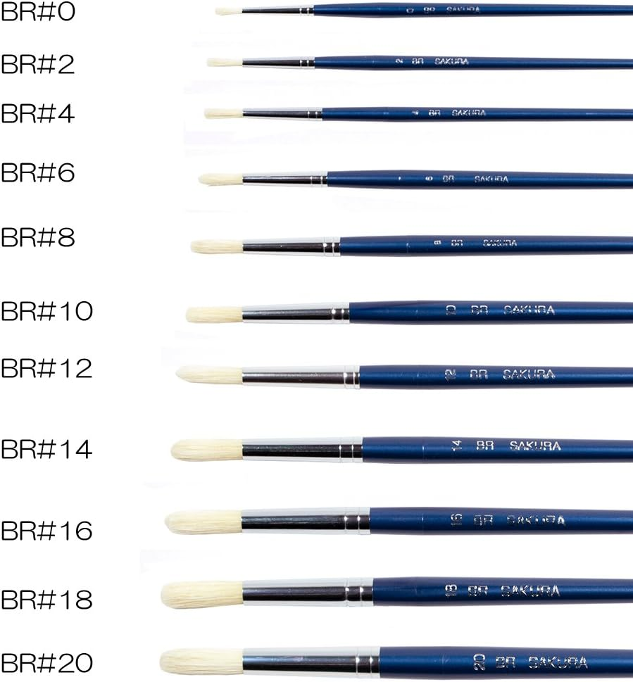 Sakura Craypas BF#8 (10) Paint Brush, Pig Hair, Flat Type, No. 8, 10 Pieces image number 2