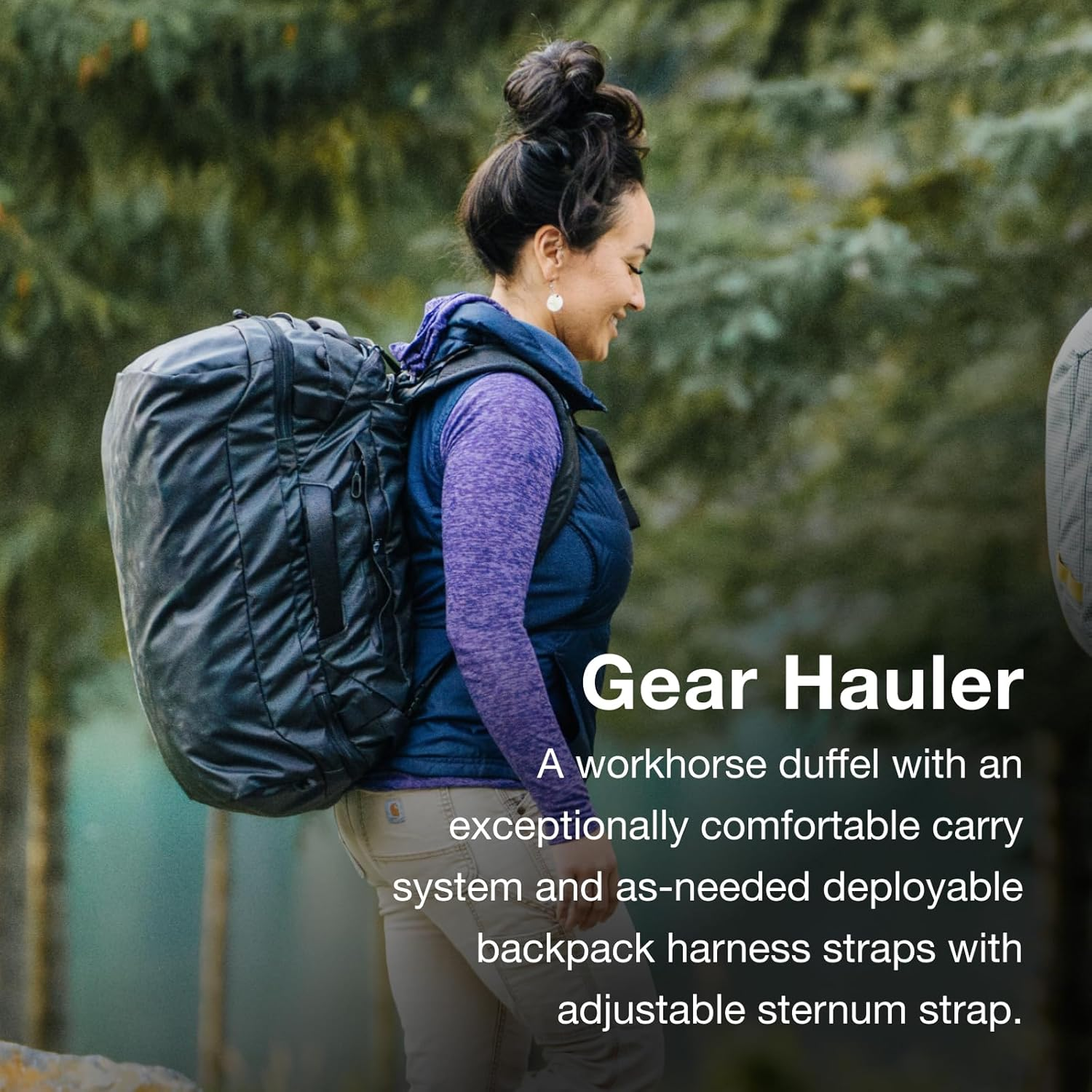 Osprey Transporter Travel Duffel Bag, Blue Flame/Nocturnal Blue, 40L image number 5