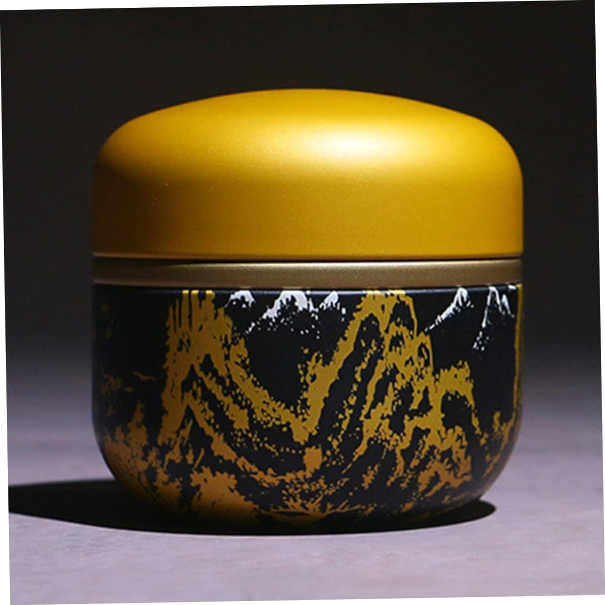 GOOHOCHY 4Pcs Metal Mini Sealed Tinplate Tea Can round Tea Storage Jar Airtight Sealed Container for Smell Jar for Home and Office image number 4