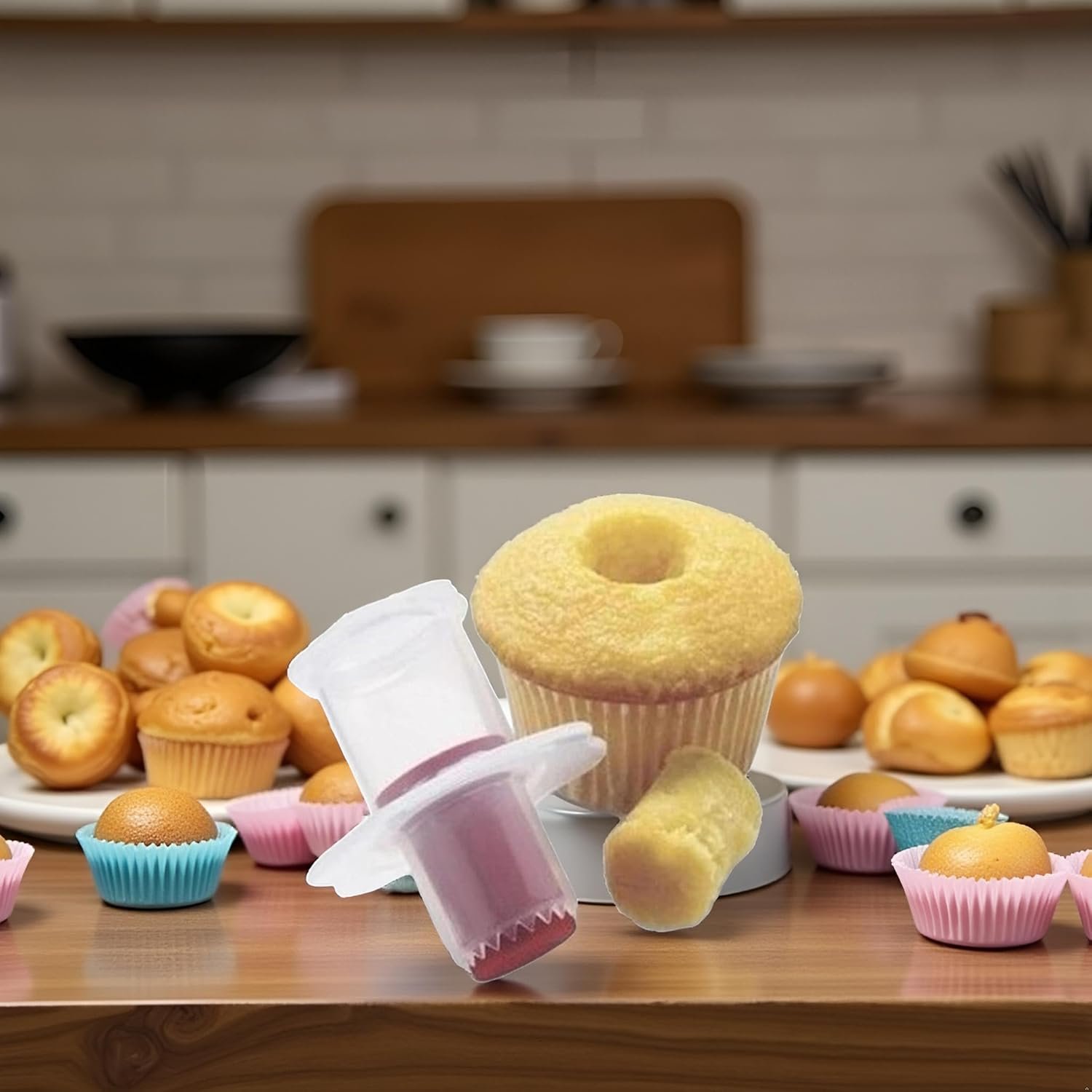 Random Color Cupcake Corer Decorating Divider Pastry Corer Model Cake Filler Corers Corers and Pitters Fruit and Vegetable Tools Home and Kitchen image number 1