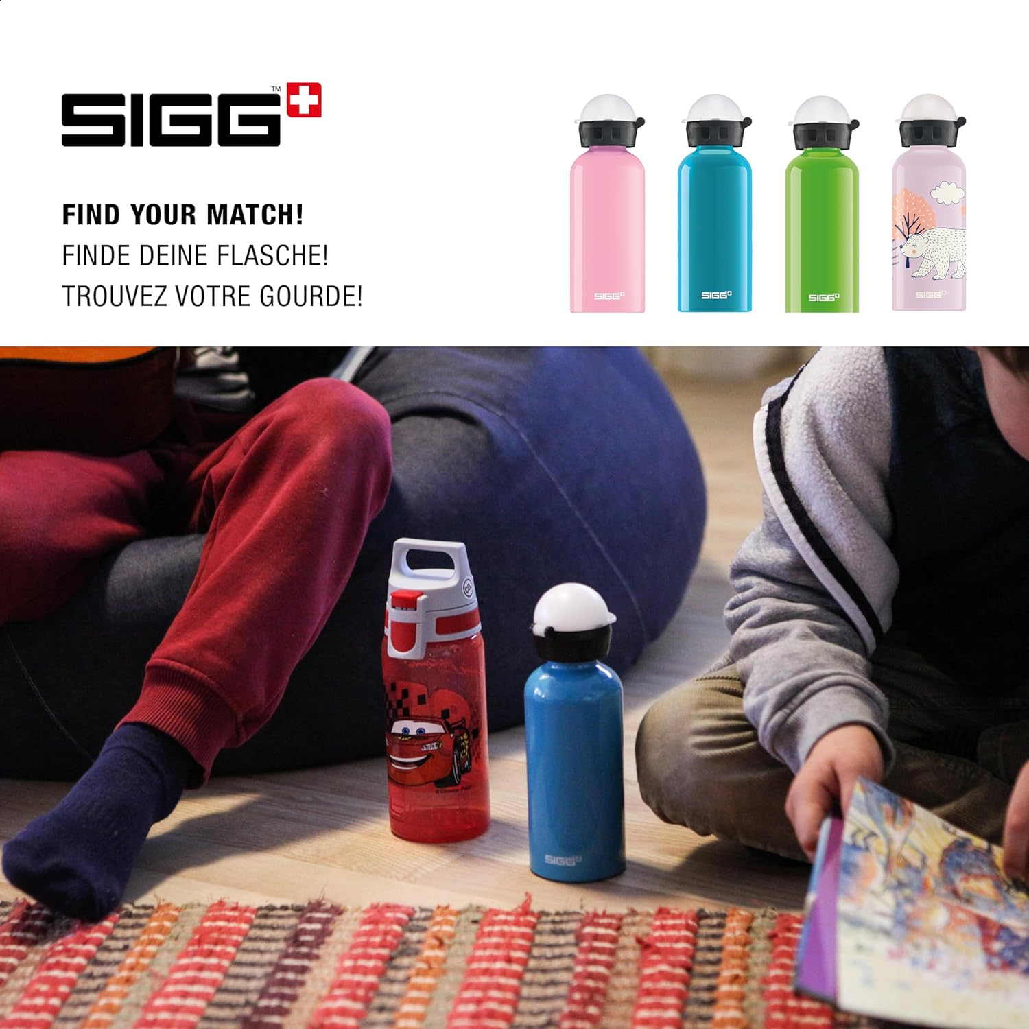 Sigg - Aluminium Kids Water Bottle - KBT - Leakproof - Lightweight - BPA Free - Climate Neutral Certified - 0.4L image number 4