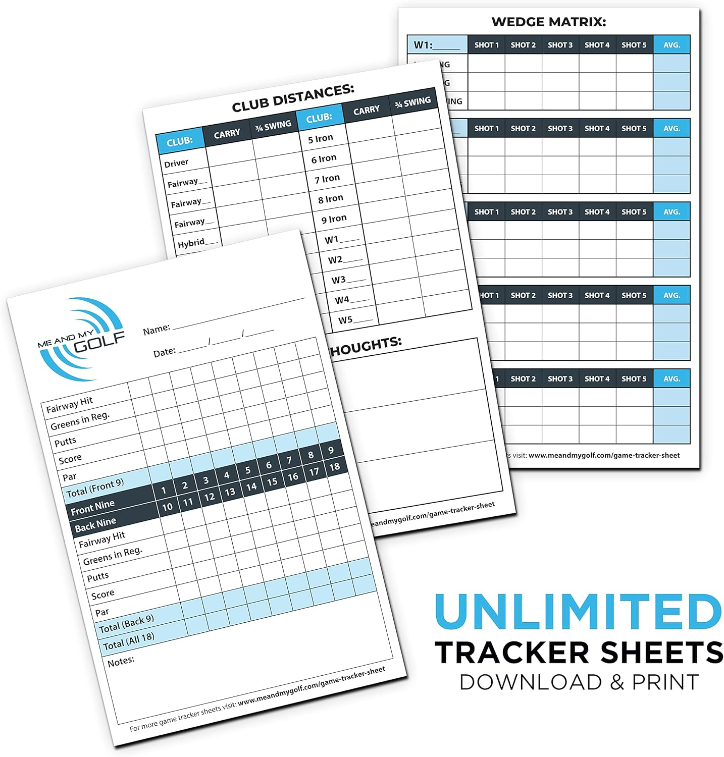 ME and My Golf Premium Scorecard Holder and Stat Sheet with Unlimited Printable Sheets - Includes Instructional Training Videos image number 4