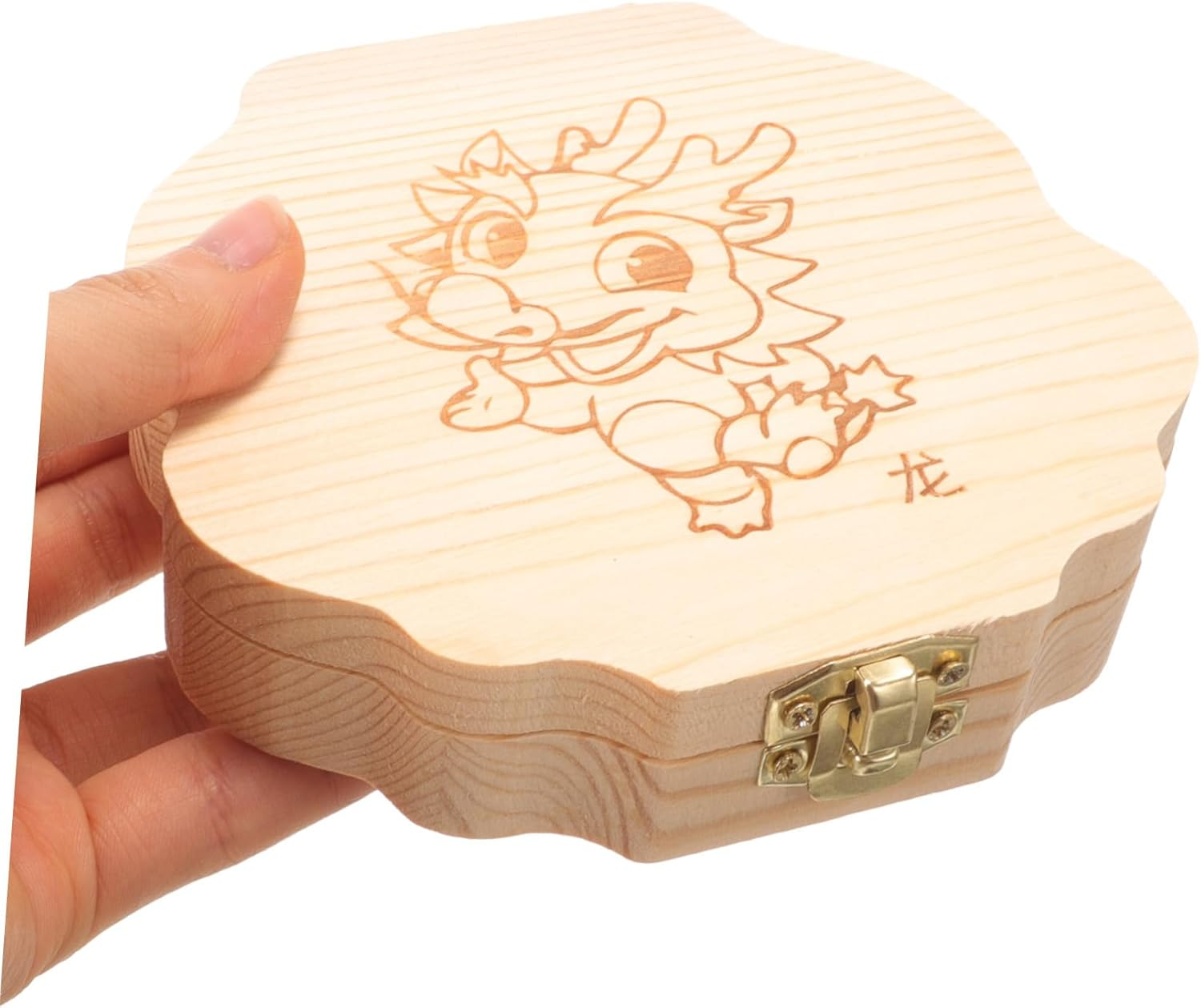 GARVALON Wooden Boys and Girls Deciduous Teeth Storage Girl Educational Toys Denture Container Teething Tooth Fairy Keepsake Box