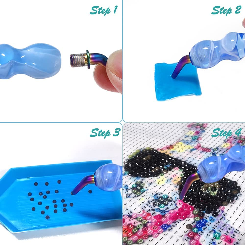 Finegood 16 Pcs Diamond Painting Accessories, Spiral Diamond Art Pens 5D Diamond Painting Pens Kits Diamond Art Accessories Tools for DIY Crafts image number 6